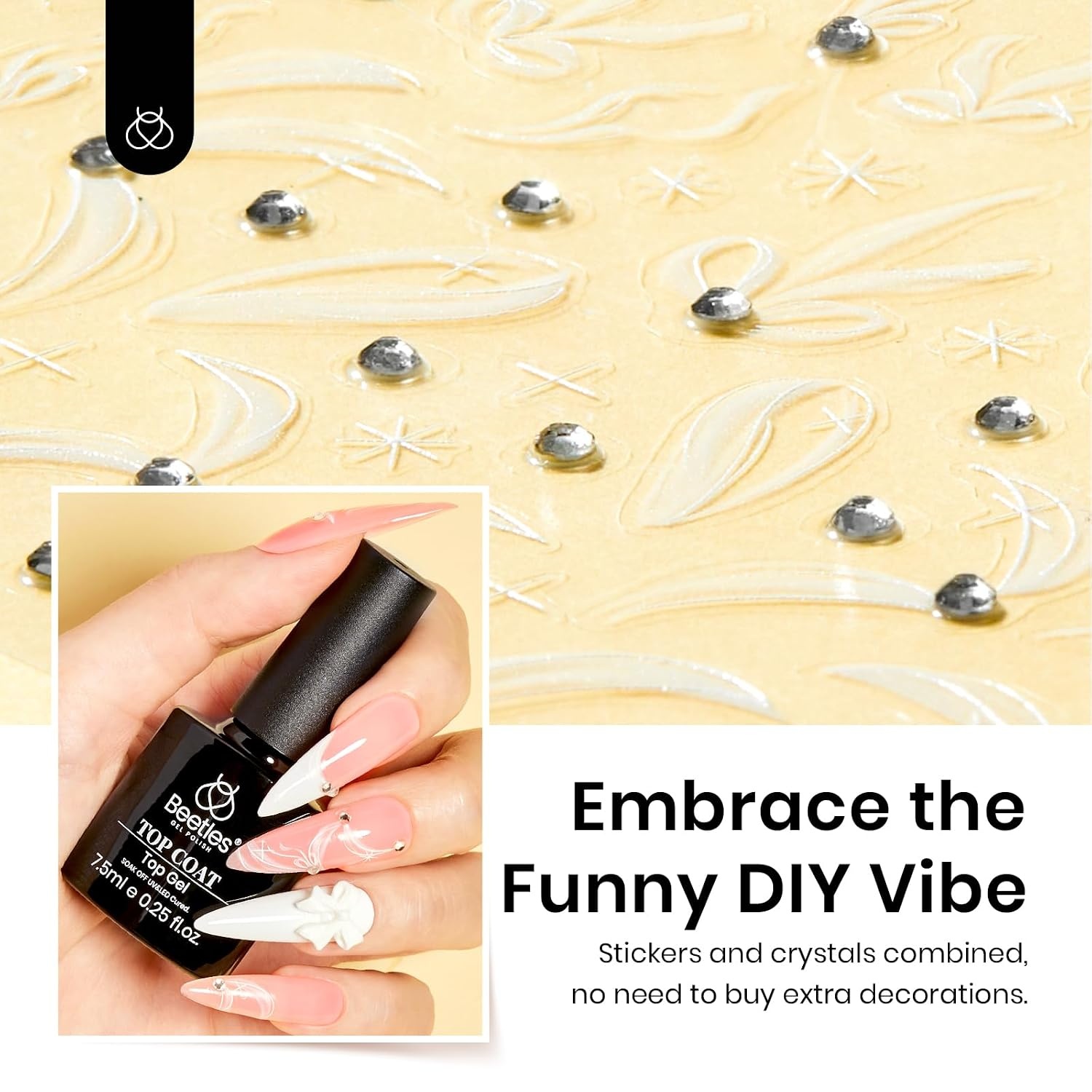 image:imageBeetles Gel Top Coat Extra Glossy Top Coat Gel Polish 15ml Shine Finish and Long Lasting Soak Off UV amp Nail Lamp DIY Manicure Gift for Women1 Pcs 15ml HemaFree Gel Top Coat