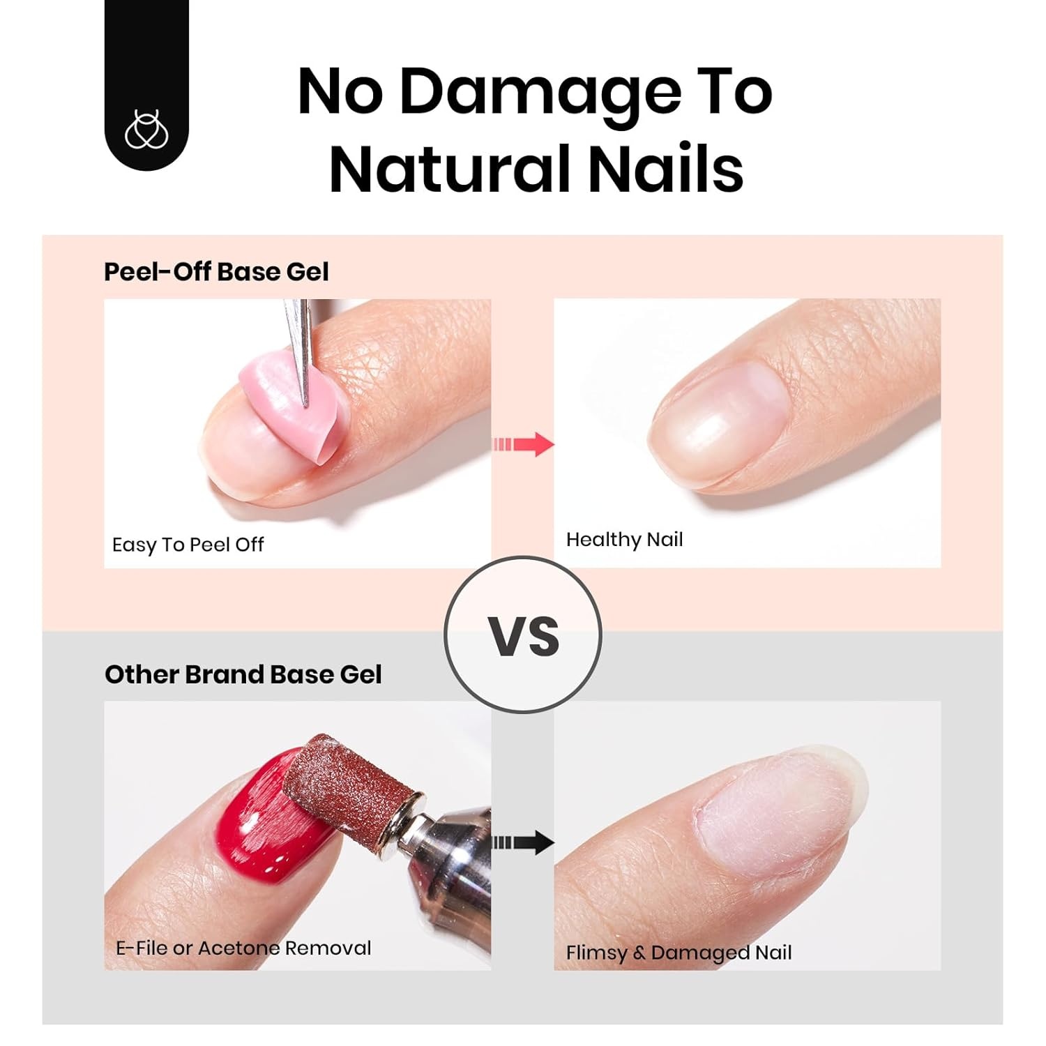 image:imageBeetles HEMA Free amp TPO Free Gel Base and Top Coat Set No Wipe Top Coat Soak Off UV LED Gel Polish Foundation Kit for Long Lasting High Gloss Manicure14Peel Off Base Top Coat