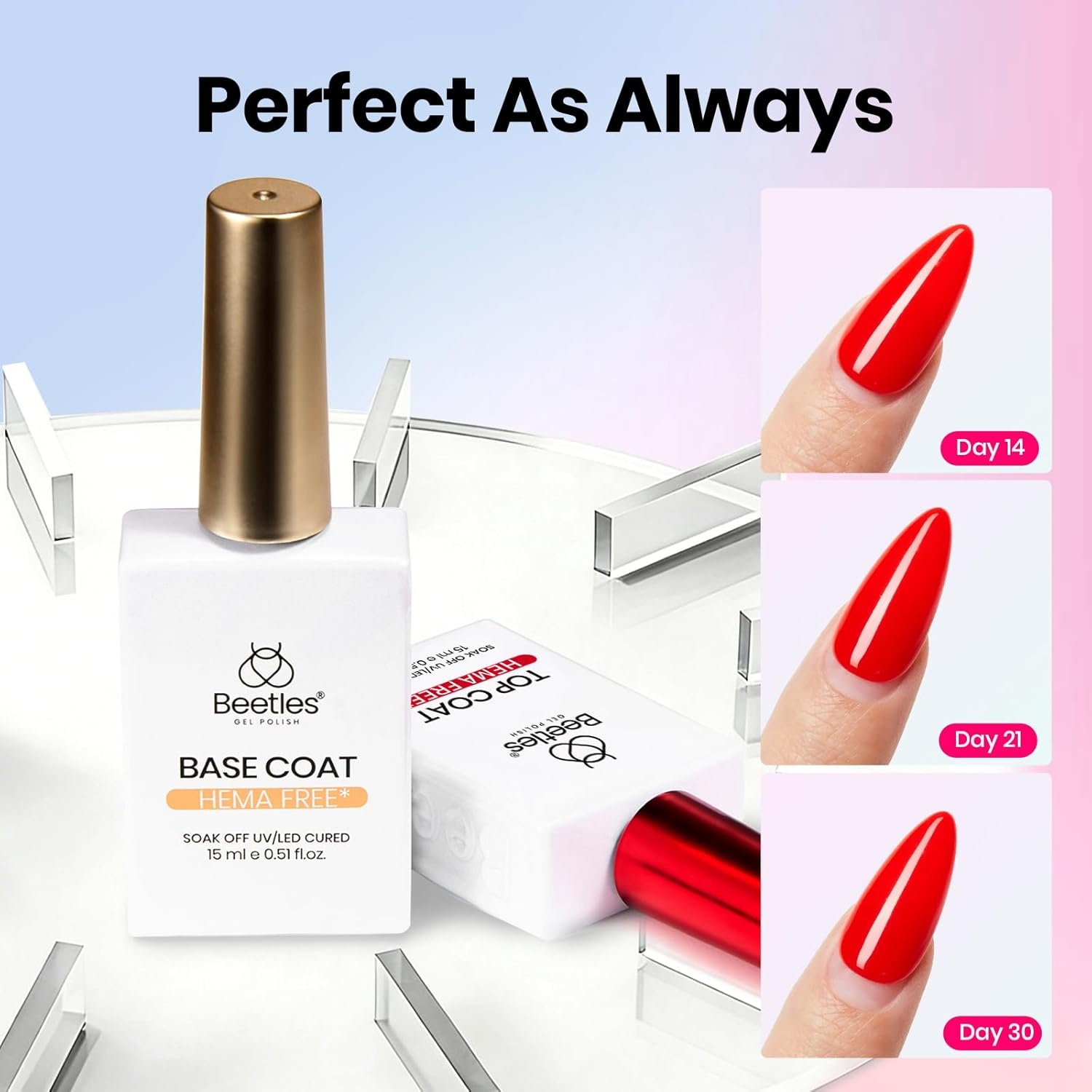 image:imageBeetles HEMA Free amp TPO Free Gel Base and Top Coat Set No Wipe Top Coat Soak Off UV LED Gel Polish Foundation Kit for Long Lasting High Gloss Manicure06Clear Hema Free Gel Top and Base Coat 2Pcs