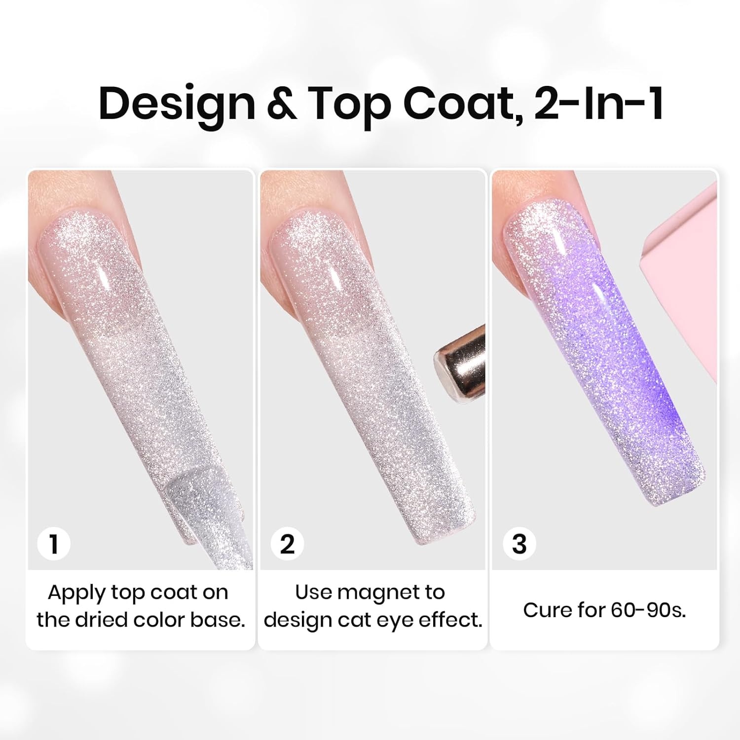 image:imageBeetles HEMA Free amp TPO Free Gel Base and Top Coat Set No Wipe Top Coat Soak Off UV LED Gel Polish Foundation Kit for Long Lasting High Gloss ManicureCat Eye Gel Top Coat