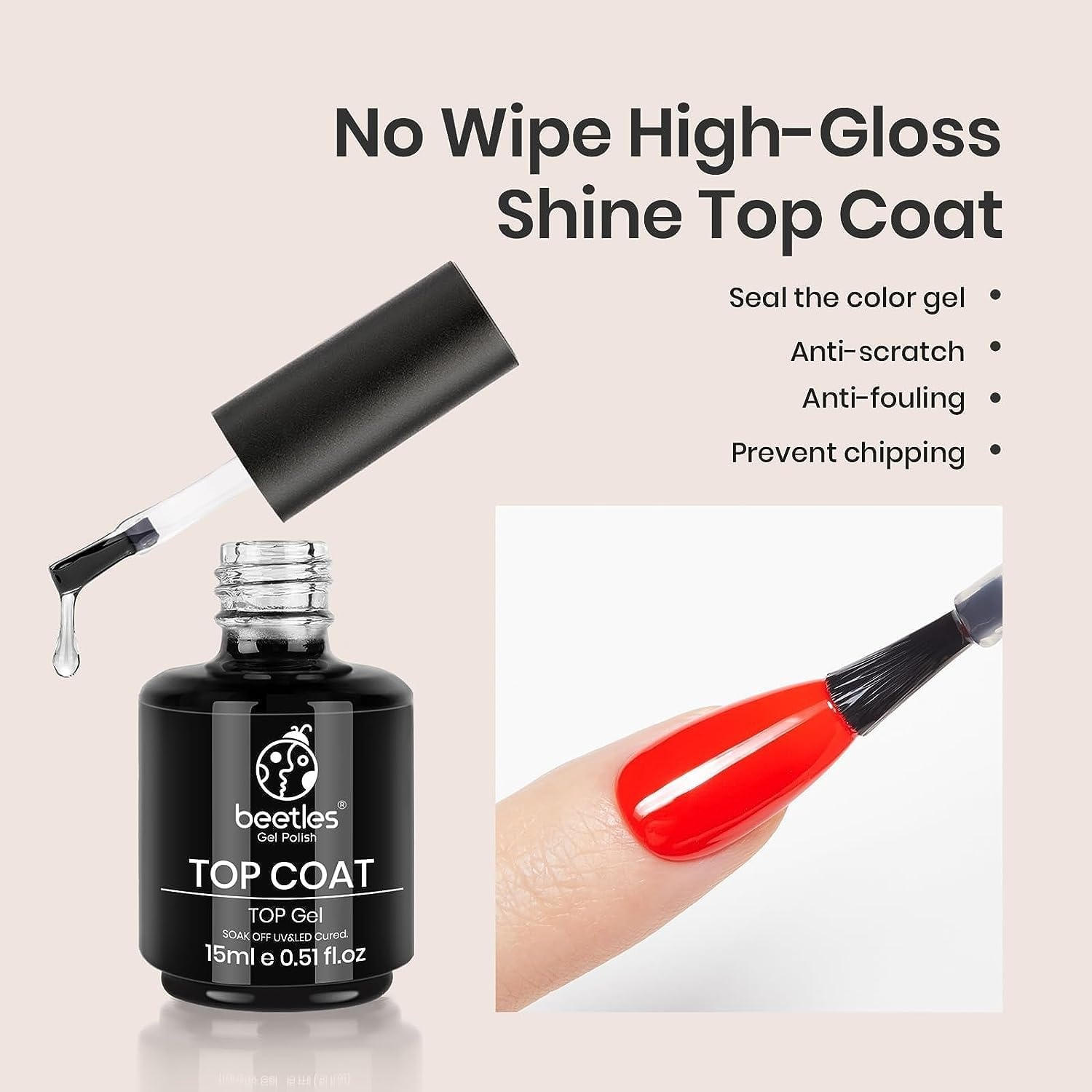 image:imageBeetles HEMA Free amp TPO Free Gel Base and Top Coat Set No Wipe Top Coat Soak Off UV LED Gel Polish Foundation Kit for Long Lasting High Gloss Manicure01Base Top Coat with Blooming Gel