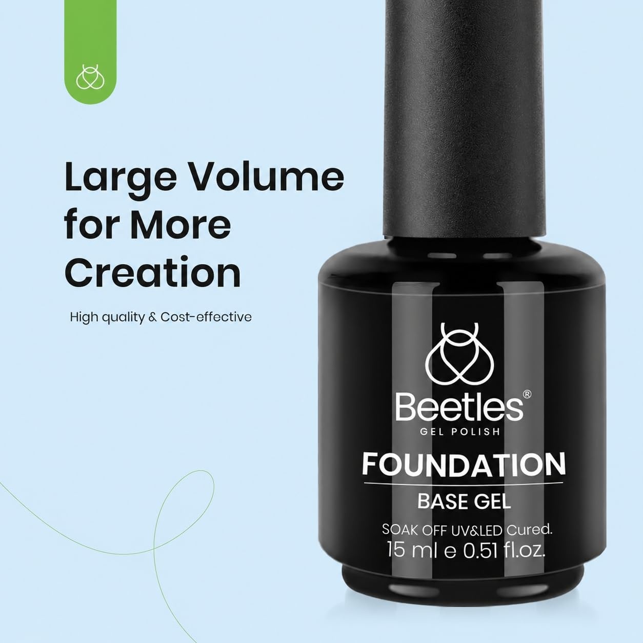 image:imageBeetles HEMA Free amp TPO Free Gel Base and Top Coat Set No Wipe Top Coat Soak Off UV LED Gel Polish Foundation Kit for Long Lasting High Gloss Manicure03Builder Top Base