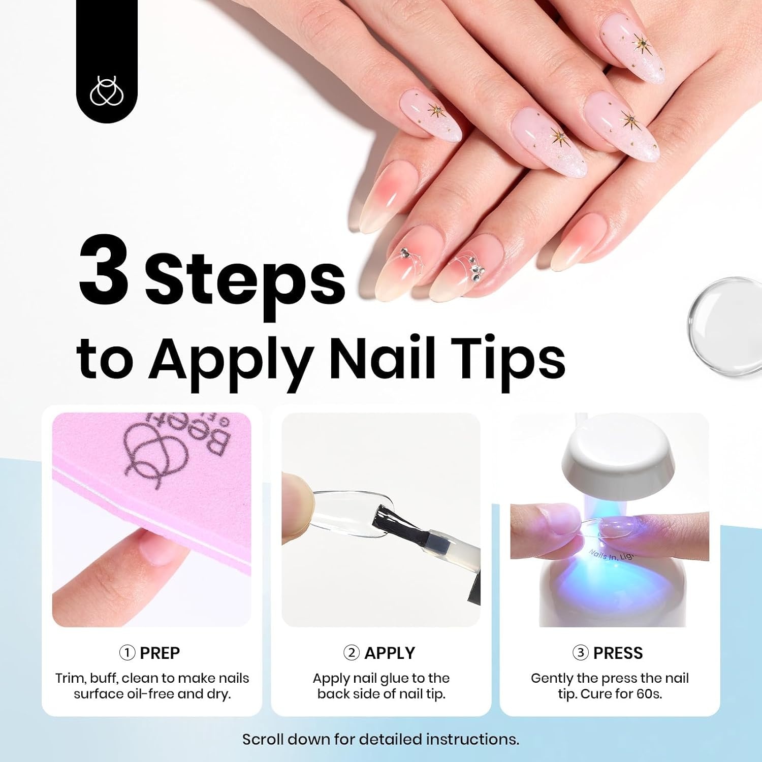 image:imageBeetles HEMA Free amp TPO Free Gel Base and Top Coat Set No Wipe Top Coat Soak Off UV LED Gel Polish Foundation Kit for Long Lasting High Gloss ManicureClear Nail Glue Gel
