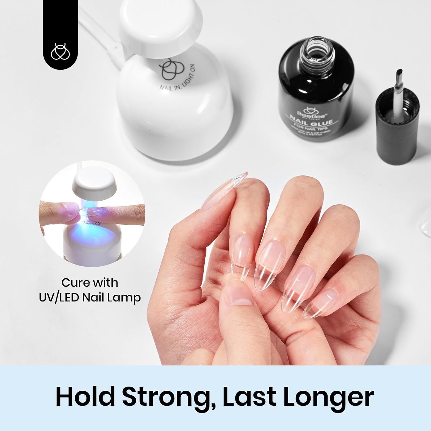 image:imageBeetles HEMA Free amp TPO Free Gel Base and Top Coat Set No Wipe Top Coat Soak Off UV LED Gel Polish Foundation Kit for Long Lasting High Gloss ManicureClear Nail Glue Gel