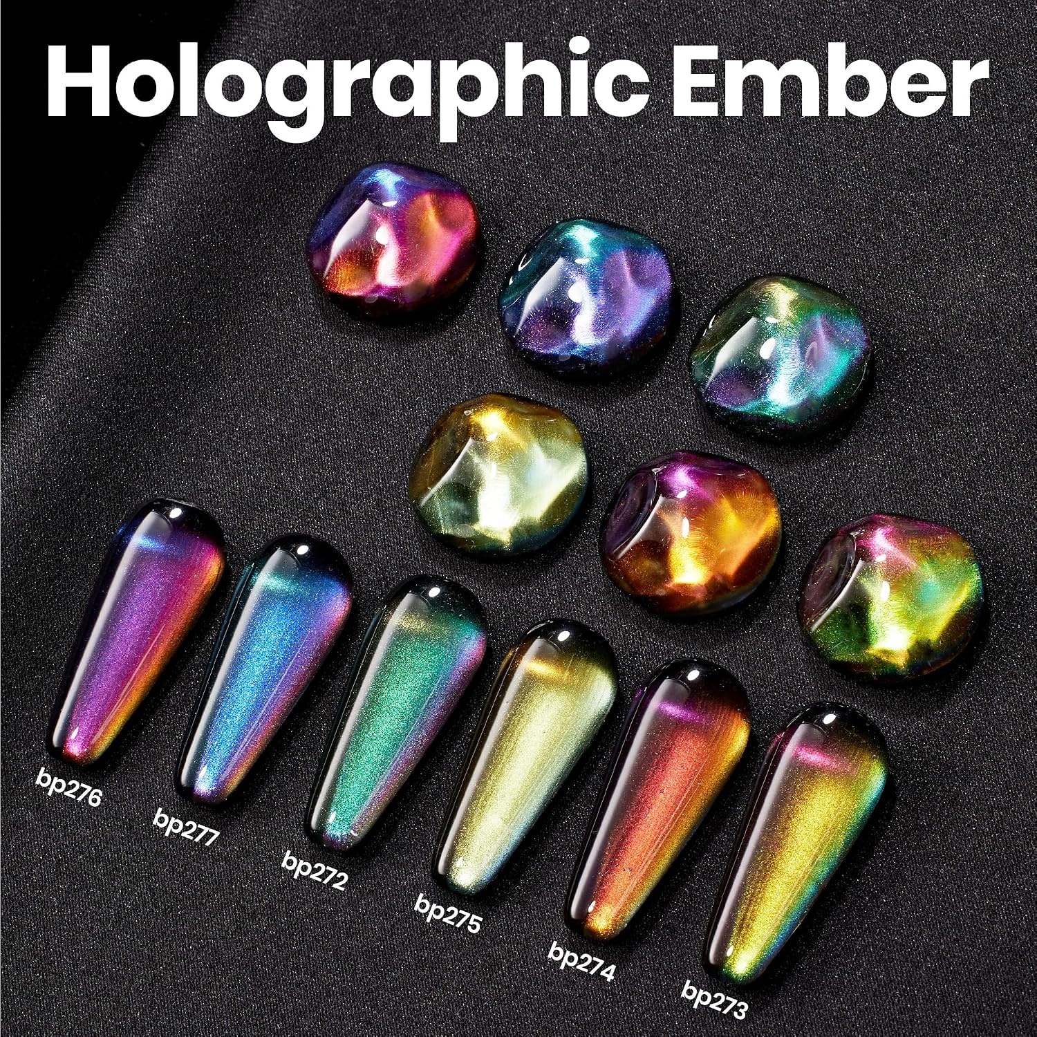 image:imageBeetles Mirror Nail Polish Set Metallic Muse 6 Colors High Gloss amp QuickDrying Metallic Nail Polish Set LongLasting Air Dry Home DIY Perfect Nail Art Spring Gift for WomenHolographic Ember