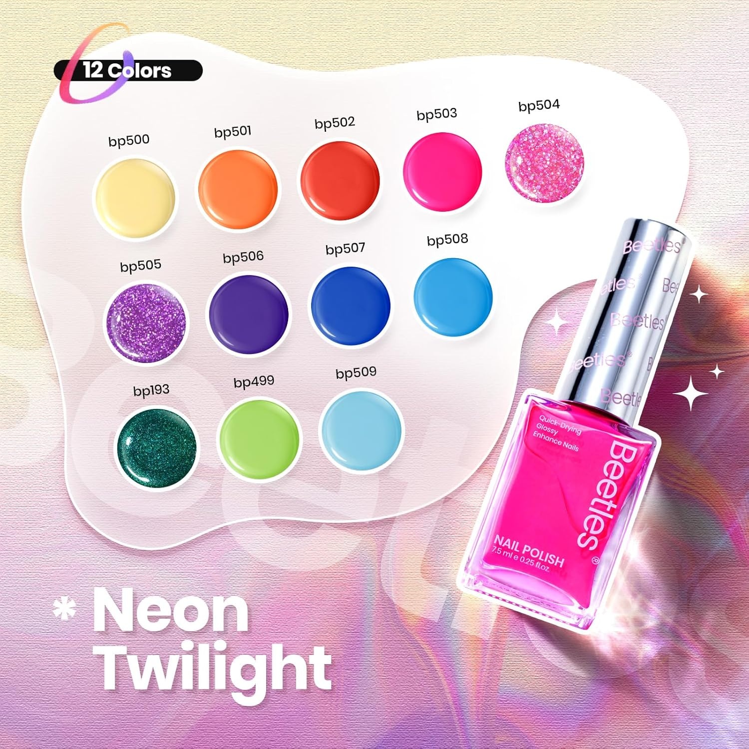 image:imageBeetles Mirror Nail Polish Set Metallic Muse 6 Colors High Gloss amp QuickDrying Metallic Nail Polish Set LongLasting Air Dry Home DIY Perfect Nail Art Spring Gift for WomenTropical Twist