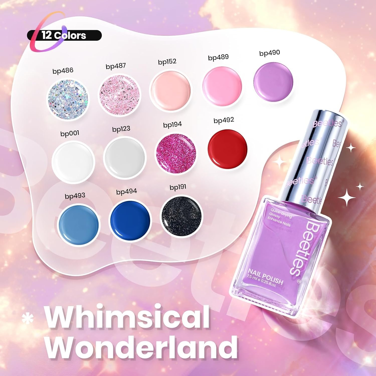 image:imageBeetles Mirror Nail Polish Set Metallic Muse 6 Colors High Gloss amp QuickDrying Metallic Nail Polish Set LongLasting Air Dry Home DIY Perfect Nail Art Spring Gift for WomenWhimsical Wonderland