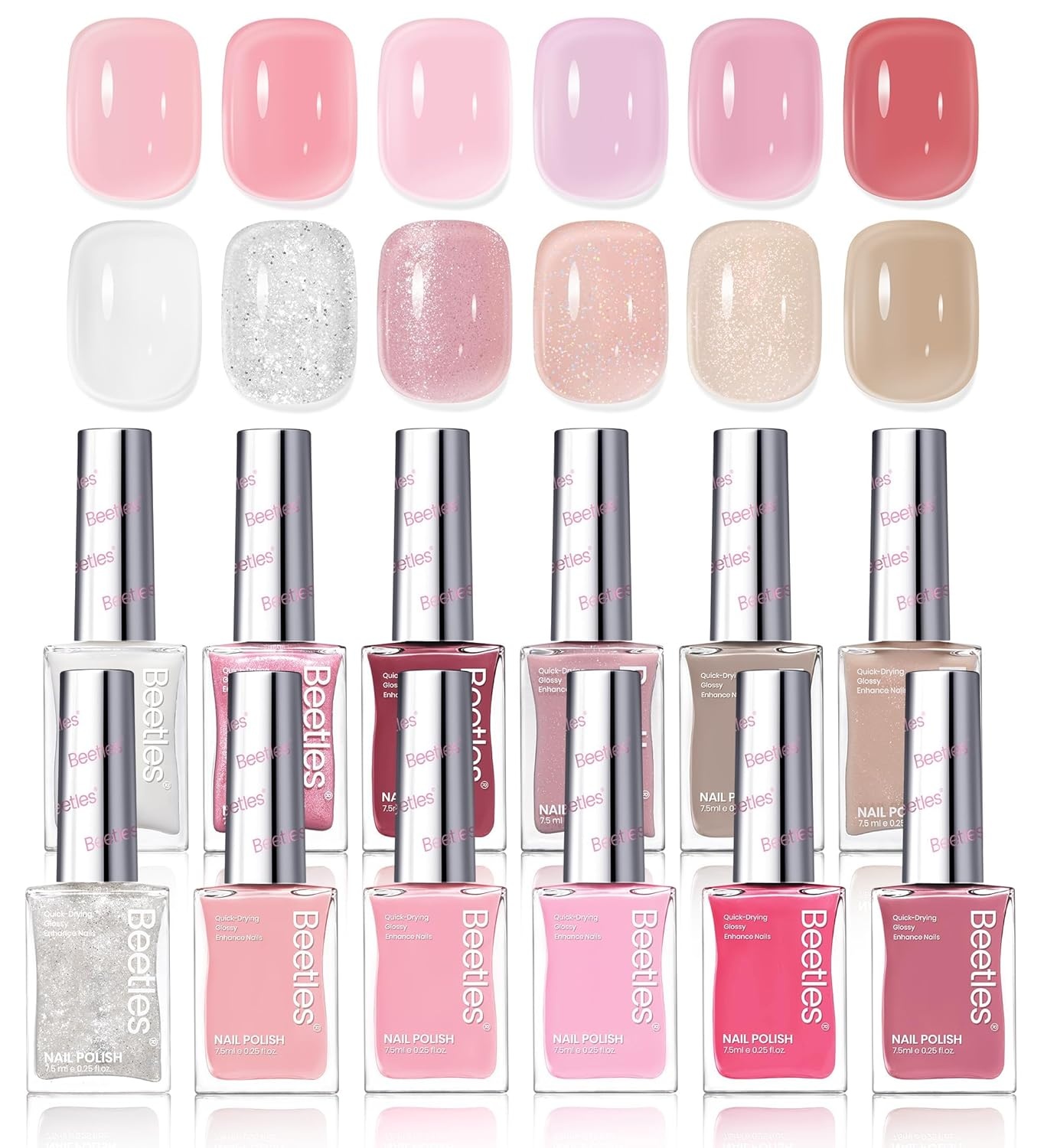 image:imageBeetles Mirror Nail Polish Set Metallic Muse 6 Colors High Gloss amp QuickDrying Metallic Nail Polish Set LongLasting Air Dry Home DIY Perfect Nail Art Spring Gift for WomenSerenely Chic