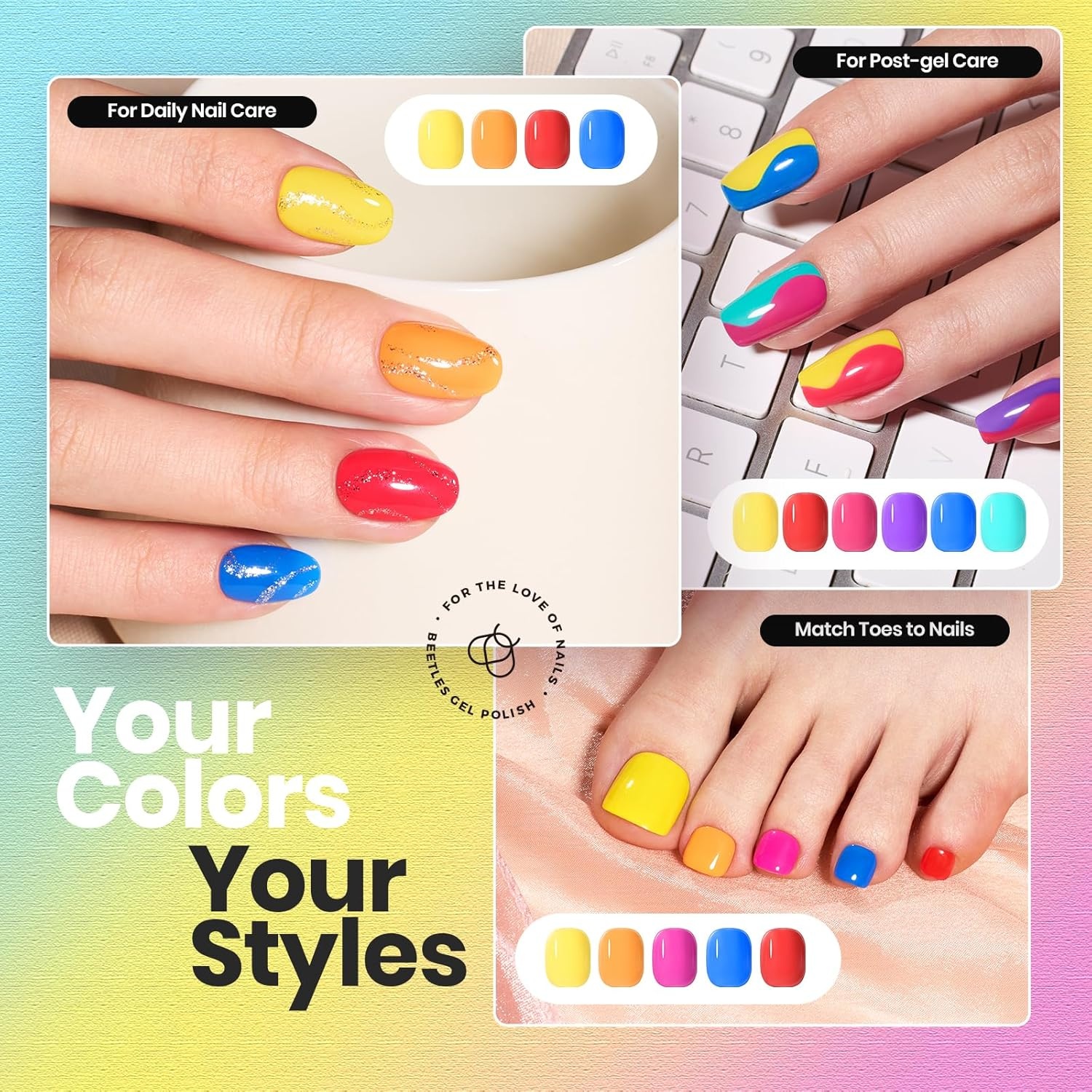 image:imageBeetles Mirror Nail Polish Set Metallic Muse 6 Colors High Gloss amp QuickDrying Metallic Nail Polish Set LongLasting Air Dry Home DIY Perfect Nail Art Spring Gift for WomenSummer Cocktails