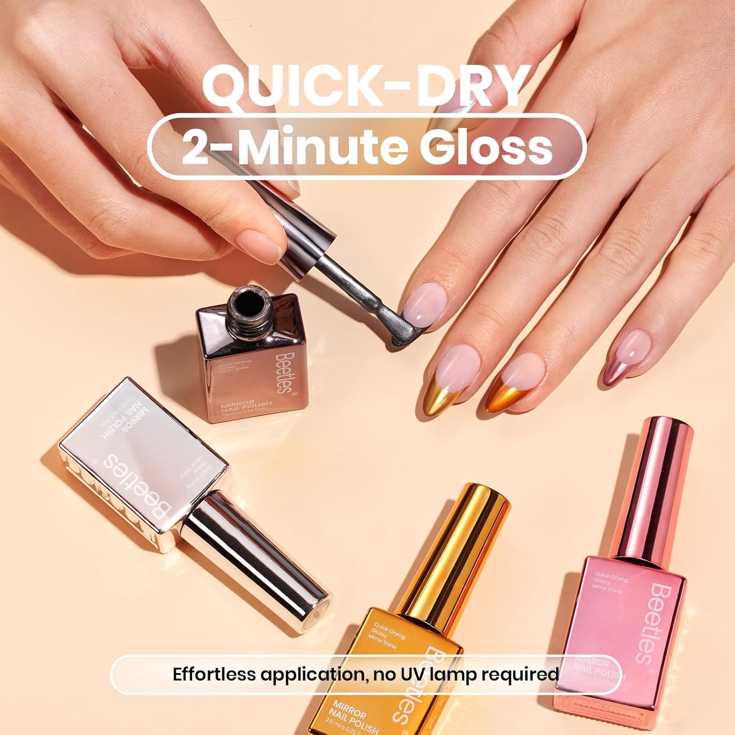 image:imageBeetles Mirror Nail Polish Set Metallic Muse 6 Colors High Gloss amp QuickDrying Metallic Nail Polish Set LongLasting Air Dry Home DIY Perfect Nail Art Spring Gift for WomenMetallic Muse