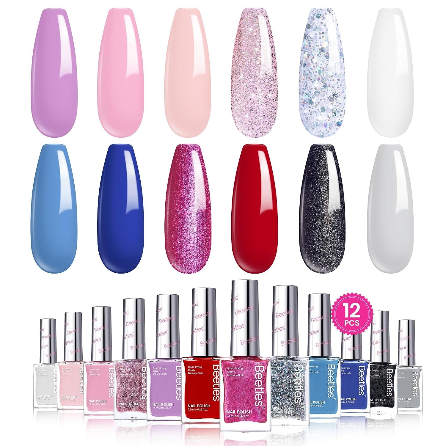 image:imageBeetles Mirror Nail Polish Set Metallic Muse 6 Colors High Gloss amp QuickDrying Metallic Nail Polish Set LongLasting Air Dry Home DIY Perfect Nail Art Spring Gift for WomenWhimsical Wonderland