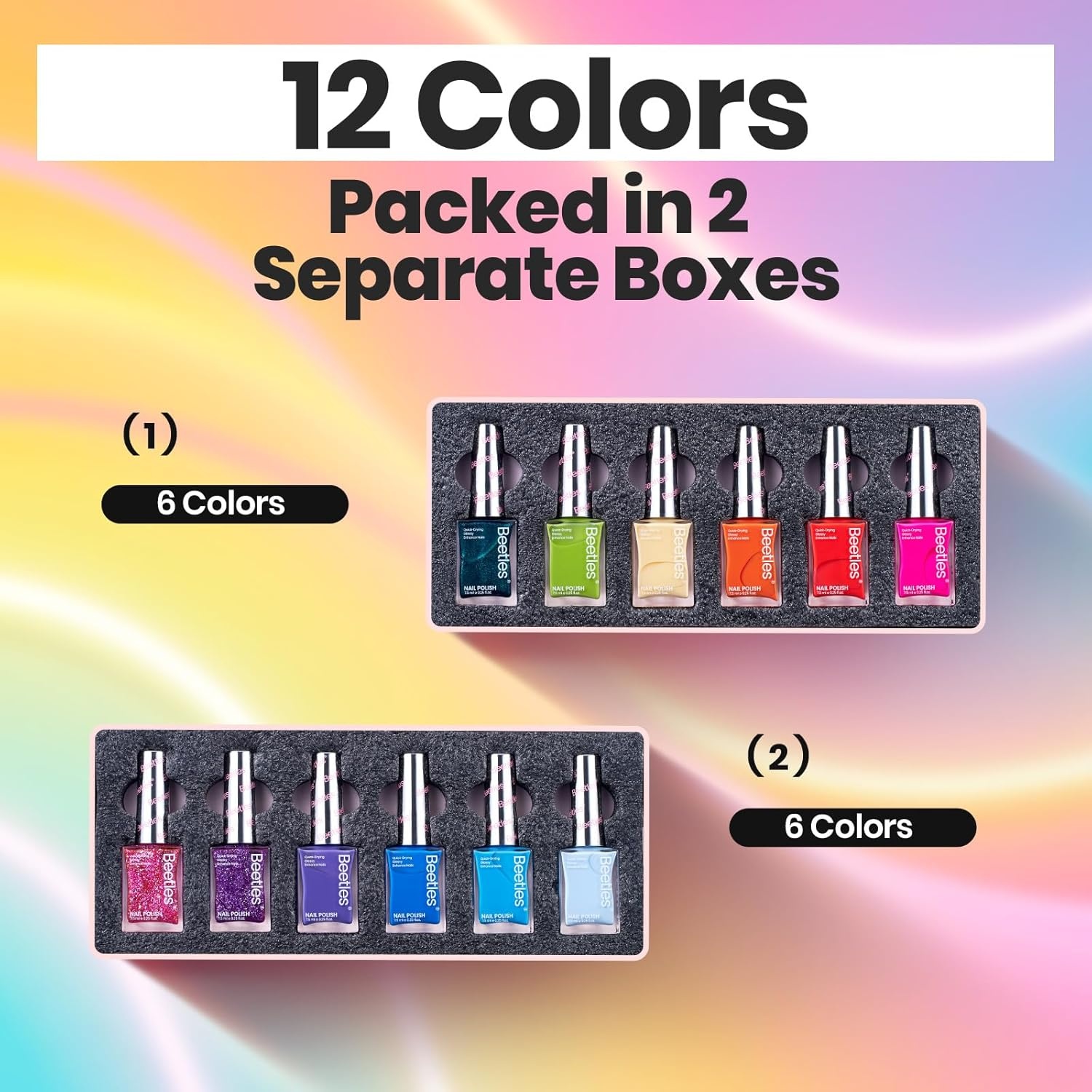 image:imageBeetles Mirror Nail Polish Set Metallic Muse 6 Colors High Gloss amp QuickDrying Metallic Nail Polish Set LongLasting Air Dry Home DIY Perfect Nail Art Spring Gift for WomenTropical Twist