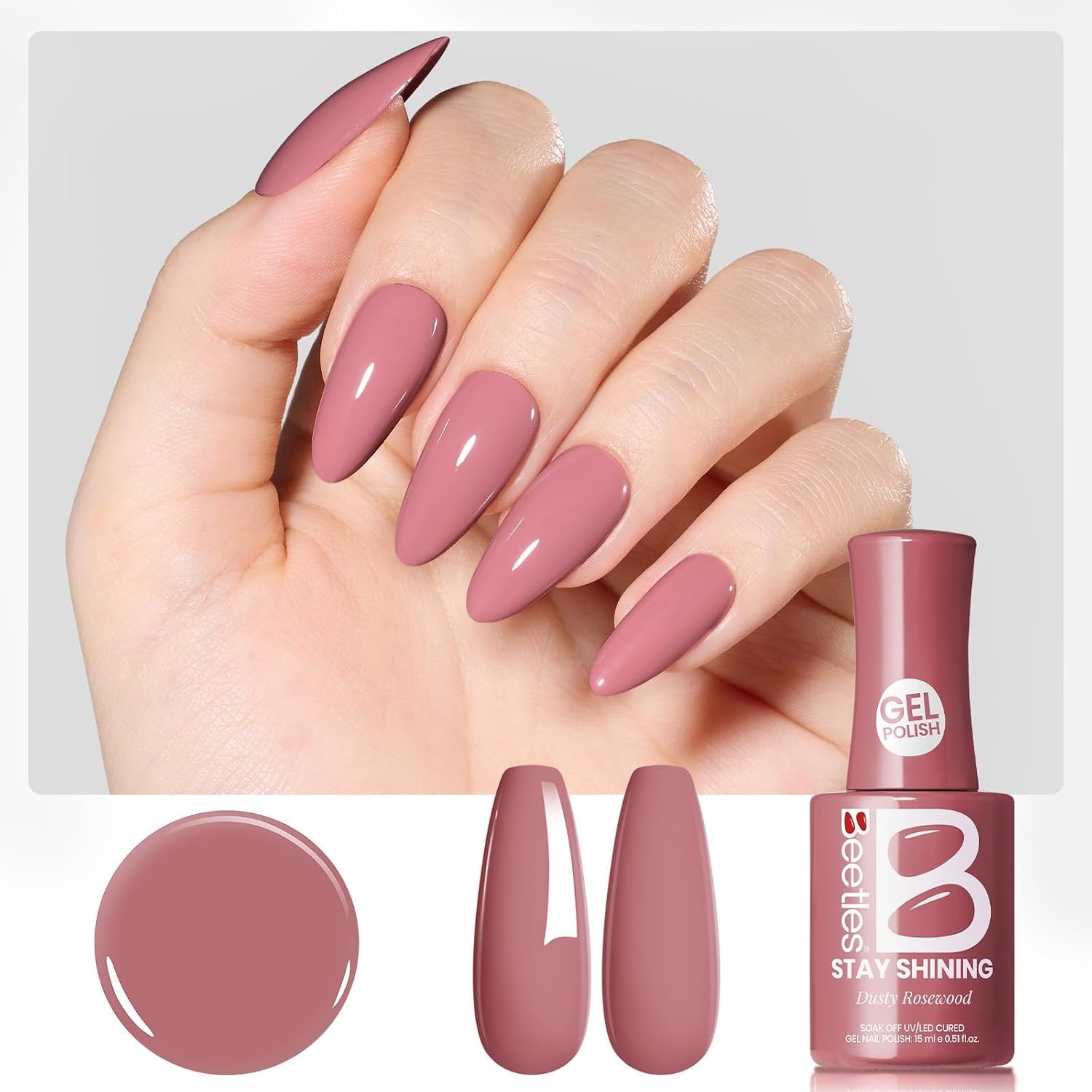 image:imageBeetles Pink Gel Polish 15ML051Fl Oz Pink Gel Nail Polish Same Color Same Bottle STAY SHINING Series Soak Off UV LED Lamp Spring Nails Art LongLasting Manicure Salon DIY Home Nails