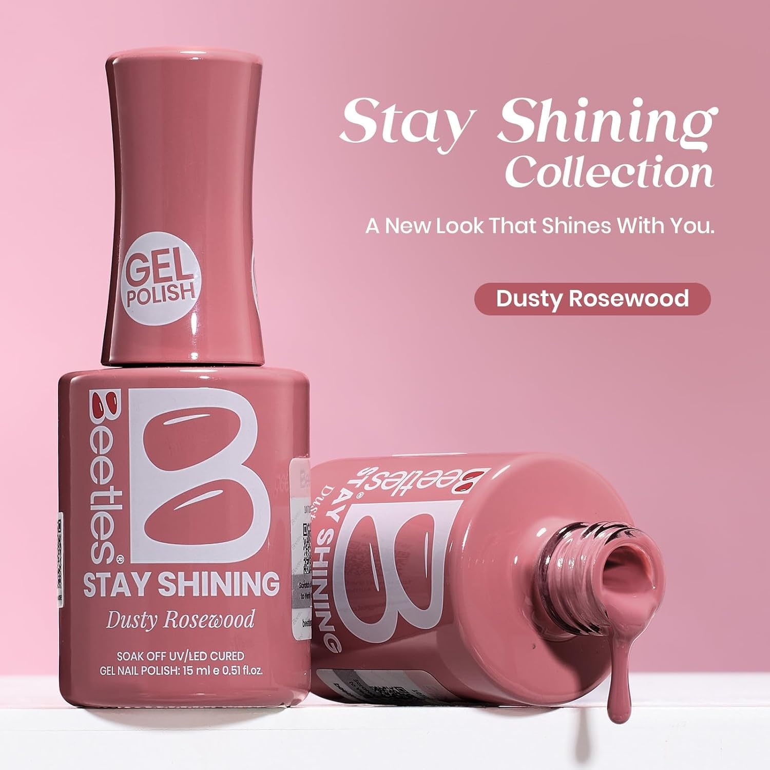 image:imageBeetles Pink Gel Polish 15ML051Fl Oz Pink Gel Nail Polish Same Color Same Bottle STAY SHINING Series Soak Off UV LED Lamp Spring Nails Art LongLasting Manicure Salon DIY Home Nails