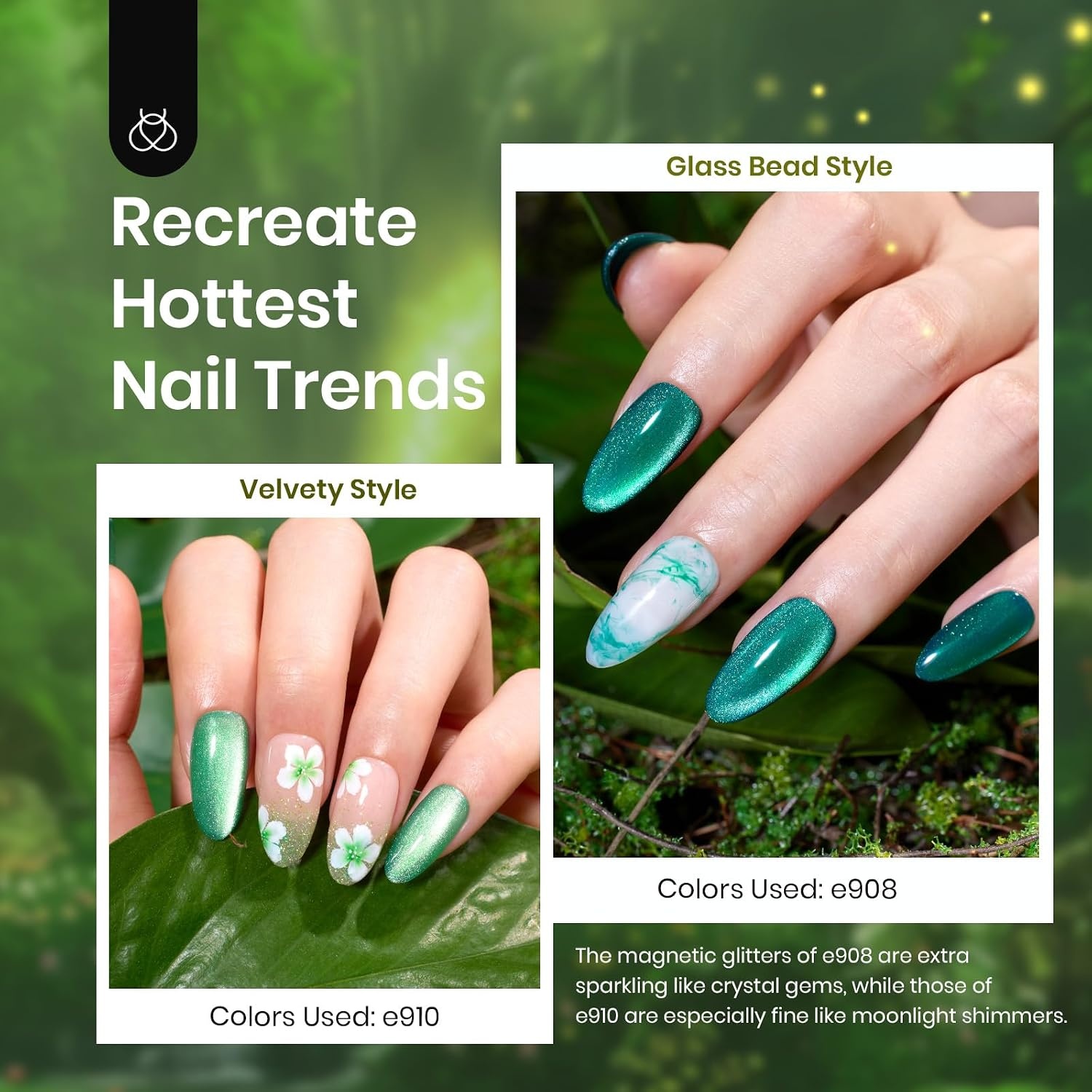 image:imageBeetles Purple Gel Nail Polish Set 6 Colors Spring Glitter Pink Milky White Romantic Garden Collection Gel Polish Soak Off Uv Led Lamp Cured Diy Manicure for Women000Enchanted Forest