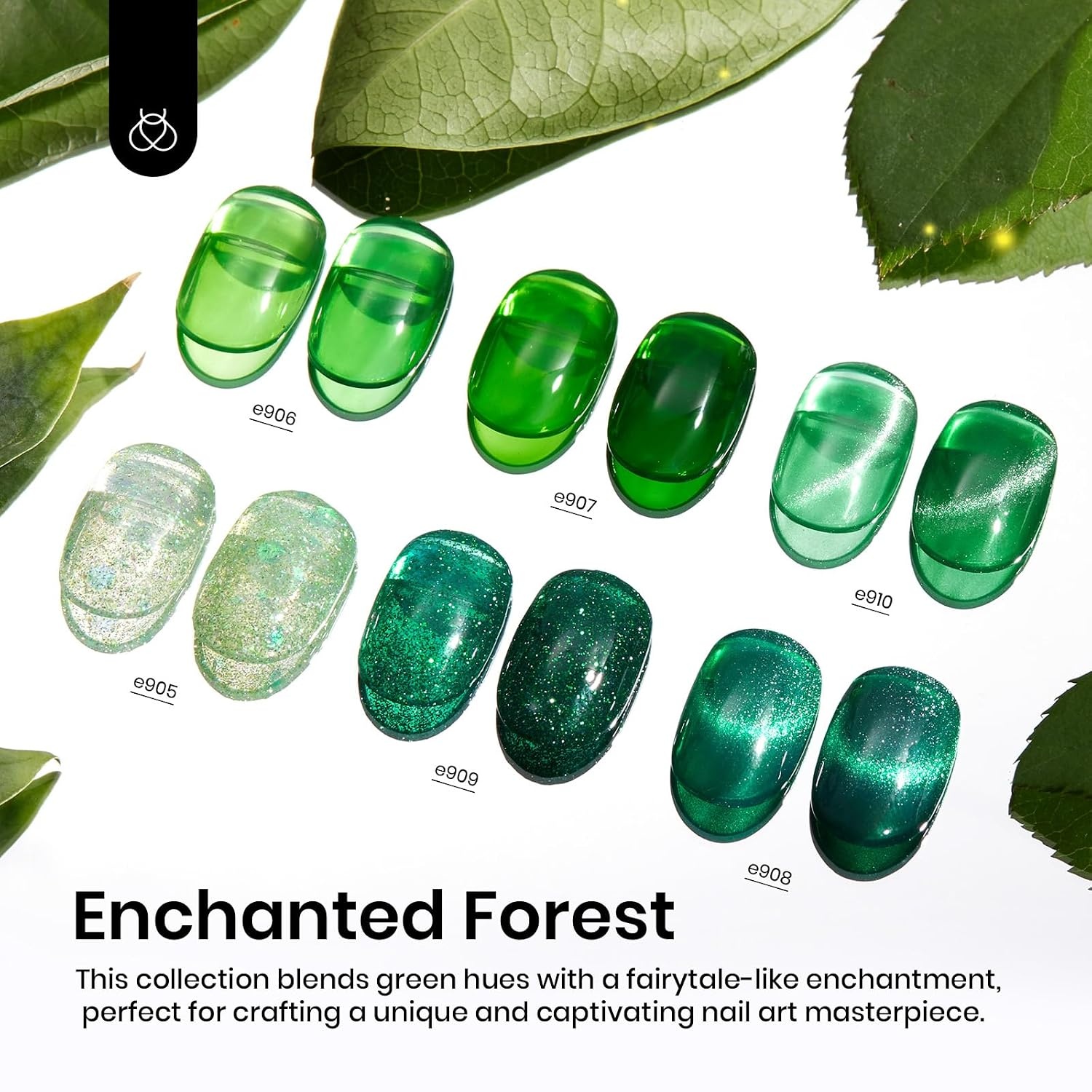 image:imageBeetles Purple Gel Nail Polish Set 6 Colors Spring Glitter Pink Milky White Romantic Garden Collection Gel Polish Soak Off Uv Led Lamp Cured Diy Manicure for Women000Enchanted Forest