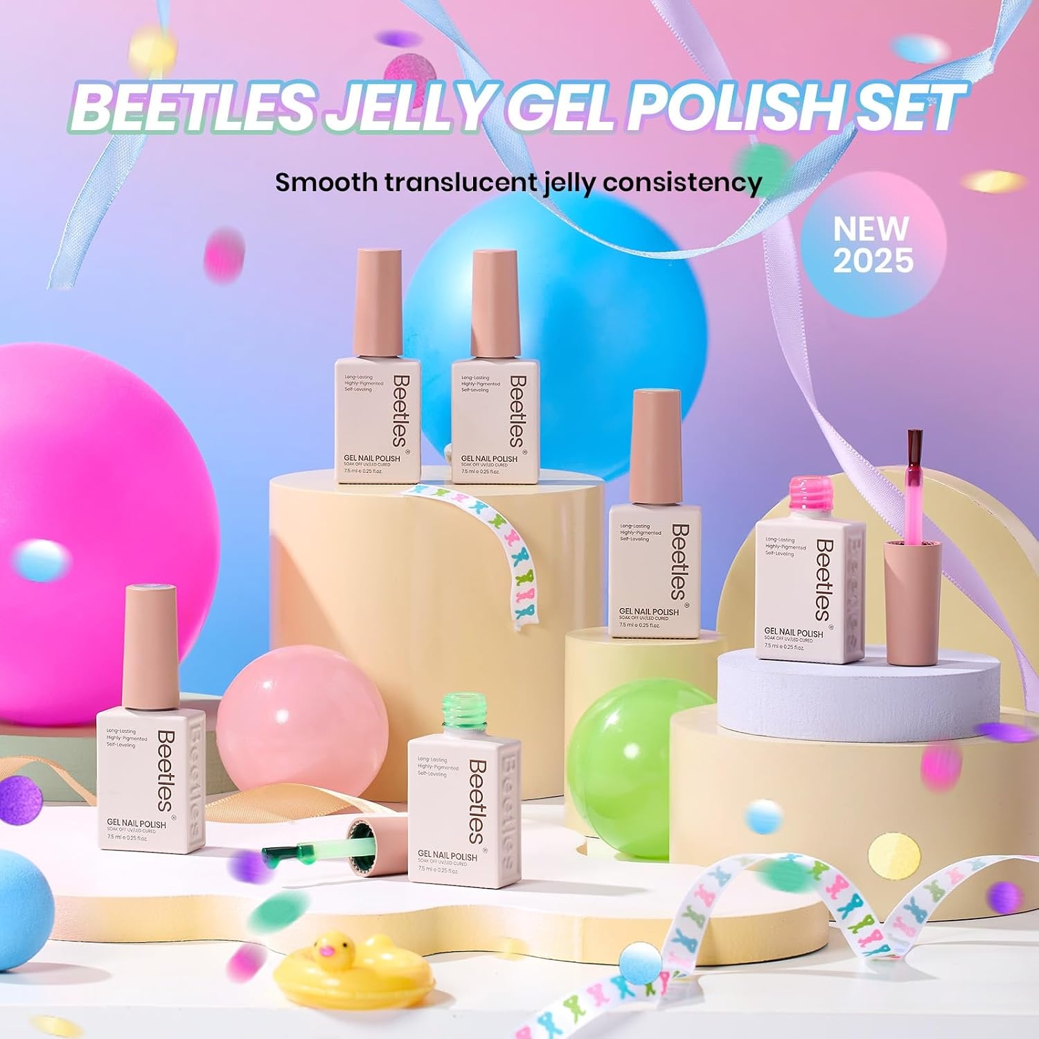 image:imageBeetles Purple Gel Nail Polish Set 6 Colors Spring Glitter Pink Milky White Romantic Garden Collection Gel Polish Soak Off Uv Led Lamp Cured Diy Manicure for WomenJelly Gels