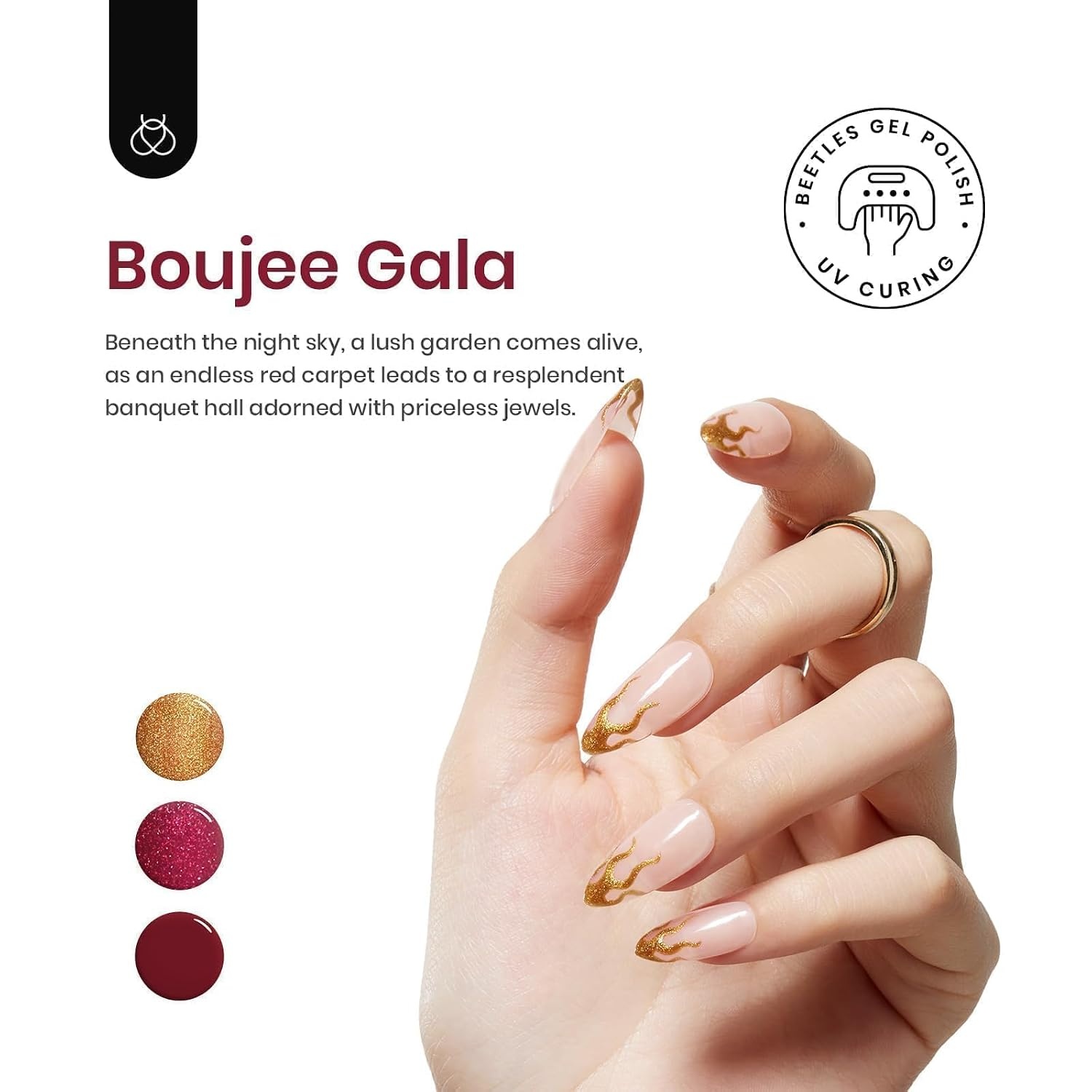 image:imageBeetles Purple Gel Nail Polish Set 6 Colors Spring Glitter Pink Milky White Romantic Garden Collection Gel Polish Soak Off Uv Led Lamp Cured Diy Manicure for Women000Boujee Gala