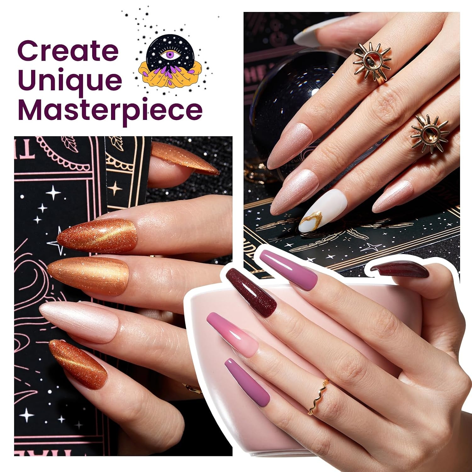 image:imageBeetles Purple Gel Nail Polish Set 6 Colors Spring Glitter Pink Milky White Romantic Garden Collection Gel Polish Soak Off Uv Led Lamp Cured Diy Manicure for Women000Astrology Tarot