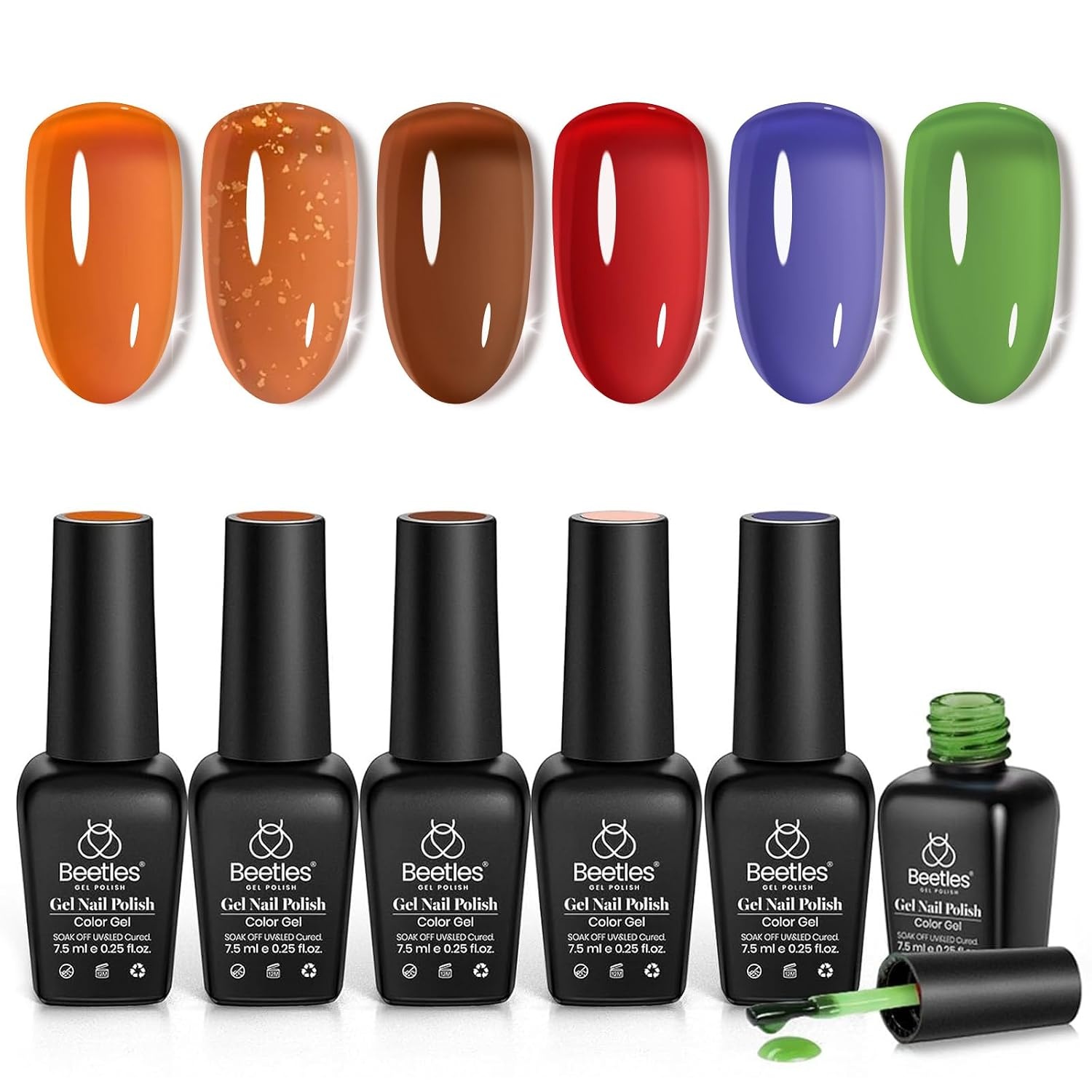 image:imageBeetles Purple Gel Nail Polish Set 6 Colors Spring Glitter Pink Milky White Romantic Garden Collection Gel Polish Soak Off Uv Led Lamp Cured Diy Manicure for Women000Fall Glimmer