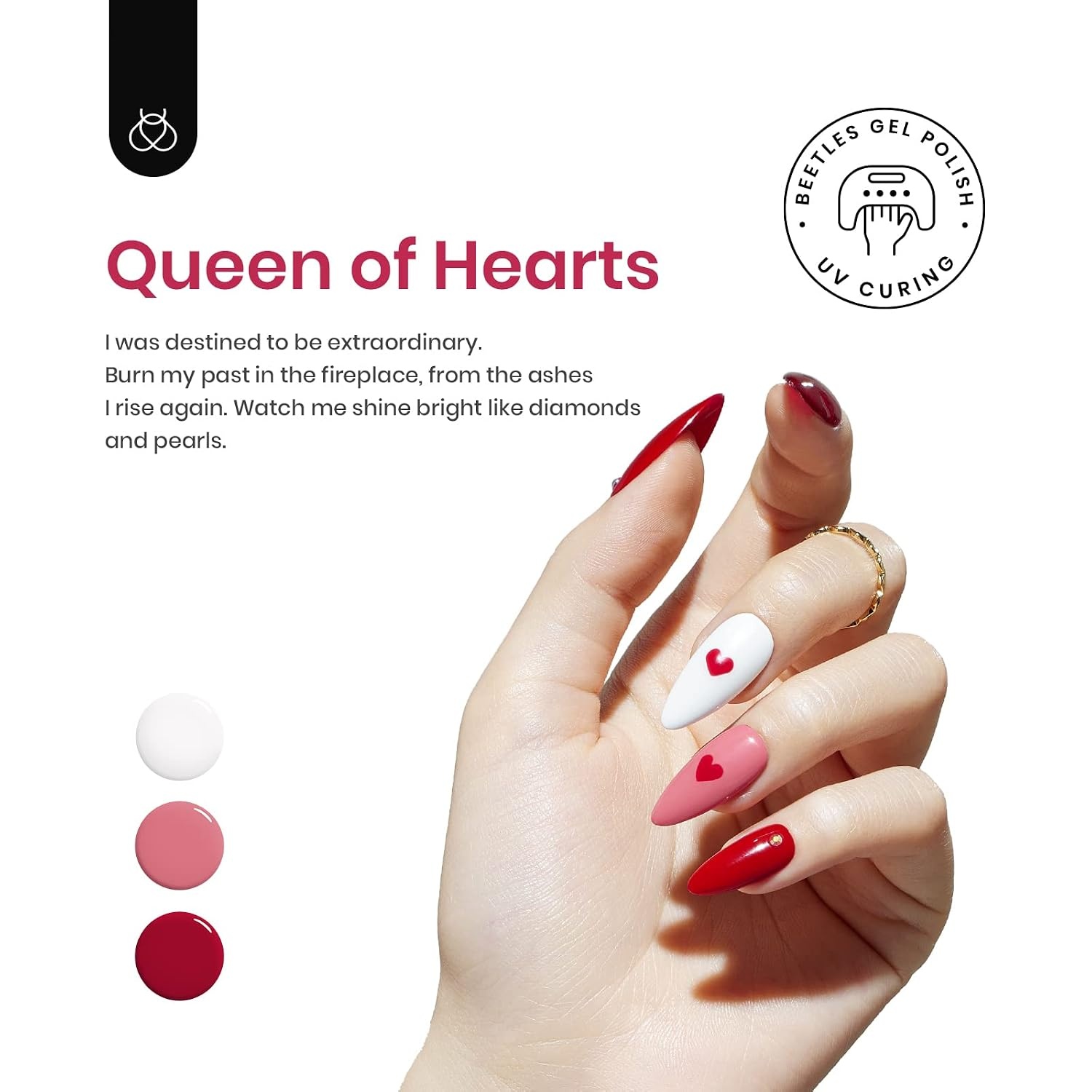 image:imageBeetles Purple Gel Nail Polish Set 6 Colors Spring Glitter Pink Milky White Romantic Garden Collection Gel Polish Soak Off Uv Led Lamp Cured Diy Manicure for Women6 Colors Queen of Hearts