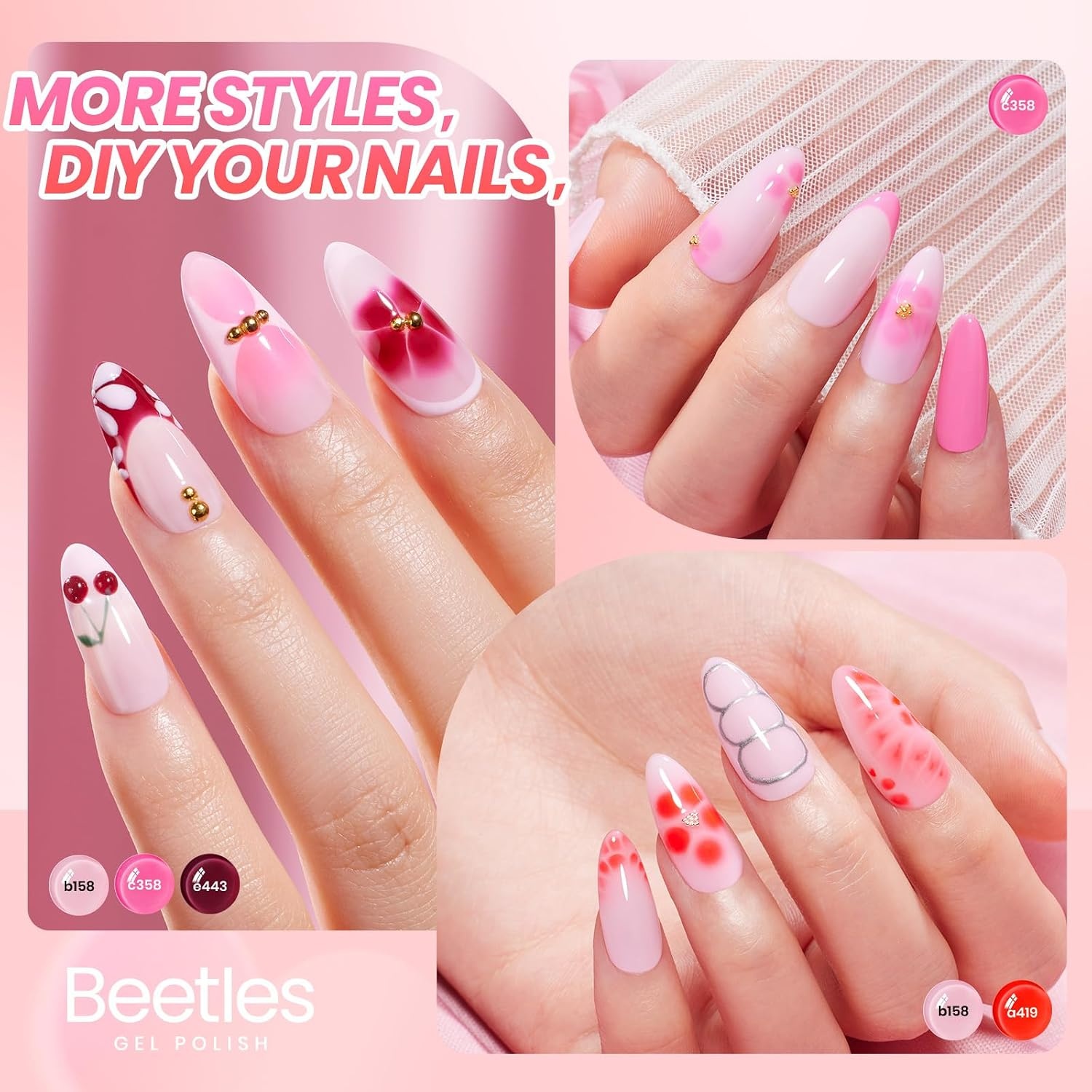 image:imageBeetles Purple Gel Nail Polish Set 6 Colors Spring Glitter Pink Milky White Romantic Garden Collection Gel Polish Soak Off Uv Led Lamp Cured Diy Manicure for WomenCupids Crush