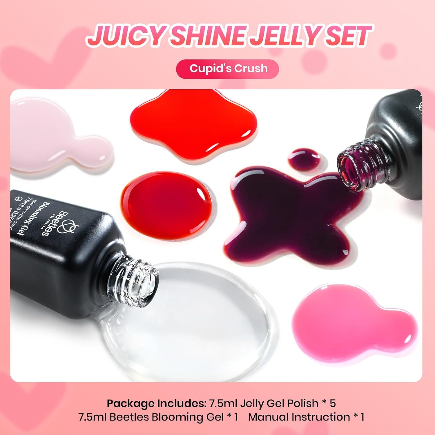 image:imageBeetles Purple Gel Nail Polish Set 6 Colors Spring Glitter Pink Milky White Romantic Garden Collection Gel Polish Soak Off Uv Led Lamp Cured Diy Manicure for WomenCupids Crush