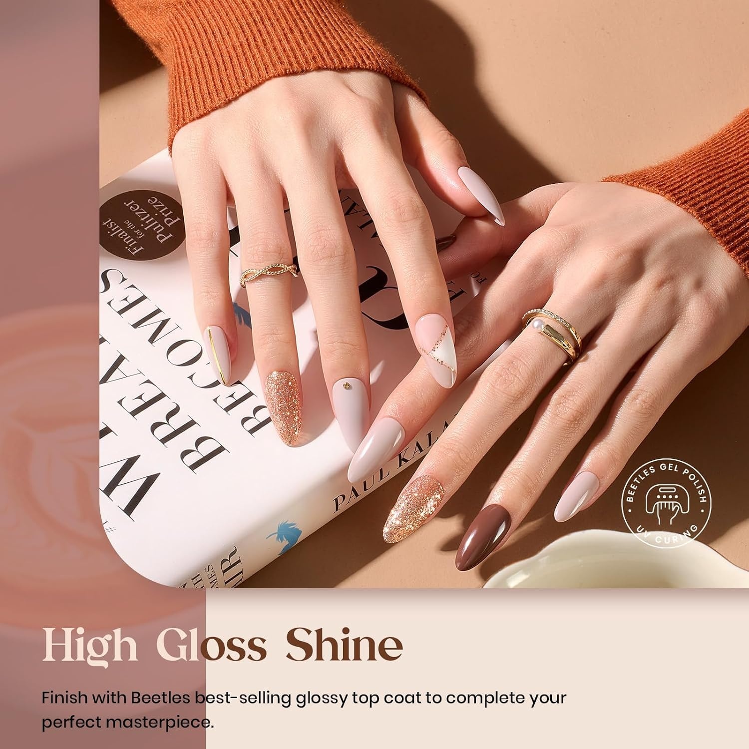 image:imageBeetles Purple Gel Nail Polish Set 6 Colors Spring Glitter Pink Milky White Romantic Garden Collection Gel Polish Soak Off Uv Led Lamp Cured Diy Manicure for Women000Smooth Hazelnut