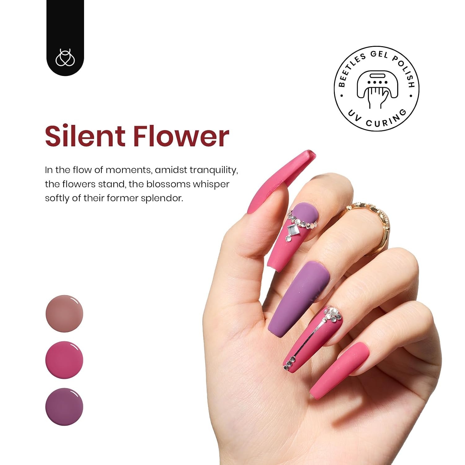 image:imagebeetles Summer Gel Polish Set 6 Colors Purple Blue Gel Nail Polish Red Green Gel Polish Set Manicure Nail Art DIY Home for Women Nails0006 Colors Silent Flower