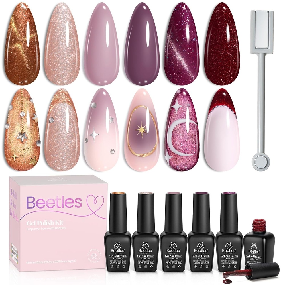 image:imageBeetles Purple Gel Nail Polish Set 6 Colors Spring Glitter Pink Milky White Romantic Garden Collection Gel Polish Soak Off Uv Led Lamp Cured Diy Manicure for Women000Astrology Tarot