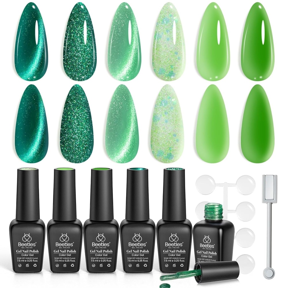 image:imageBeetles Purple Gel Nail Polish Set 6 Colors Spring Glitter Pink Milky White Romantic Garden Collection Gel Polish Soak Off Uv Led Lamp Cured Diy Manicure for Women000Enchanted Forest