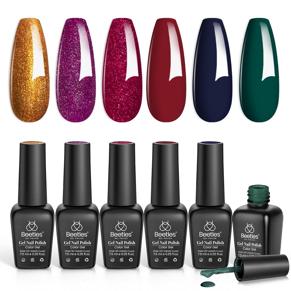 image:imageBeetles Purple Gel Nail Polish Set 6 Colors Spring Glitter Pink Milky White Romantic Garden Collection Gel Polish Soak Off Uv Led Lamp Cured Diy Manicure for Women000Boujee Gala