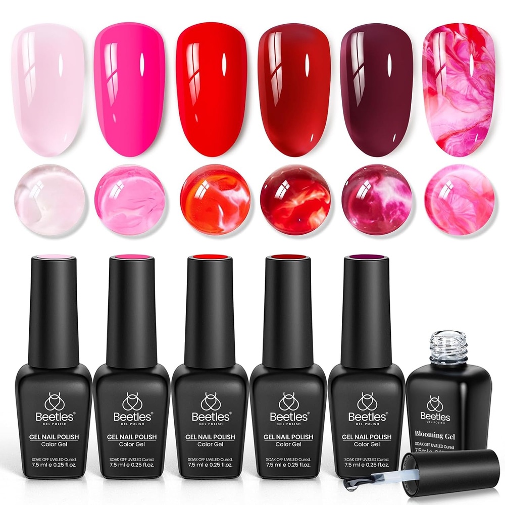 image:imageBeetles Purple Gel Nail Polish Set 6 Colors Spring Glitter Pink Milky White Romantic Garden Collection Gel Polish Soak Off Uv Led Lamp Cured Diy Manicure for WomenCupids Crush
