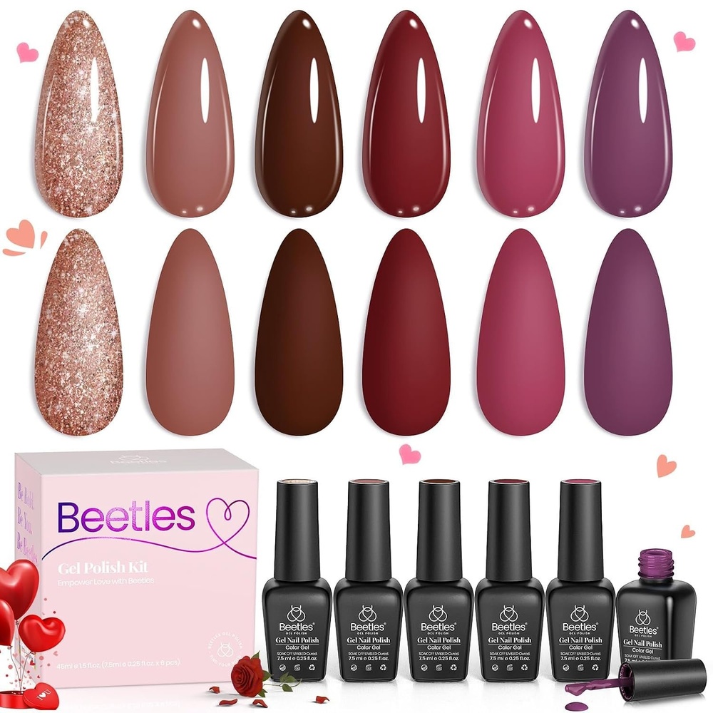 image:imagebeetles Summer Gel Polish Set 6 Colors Purple Blue Gel Nail Polish Red Green Gel Polish Set Manicure Nail Art DIY Home for Women Nails0006 Colors Silent Flower