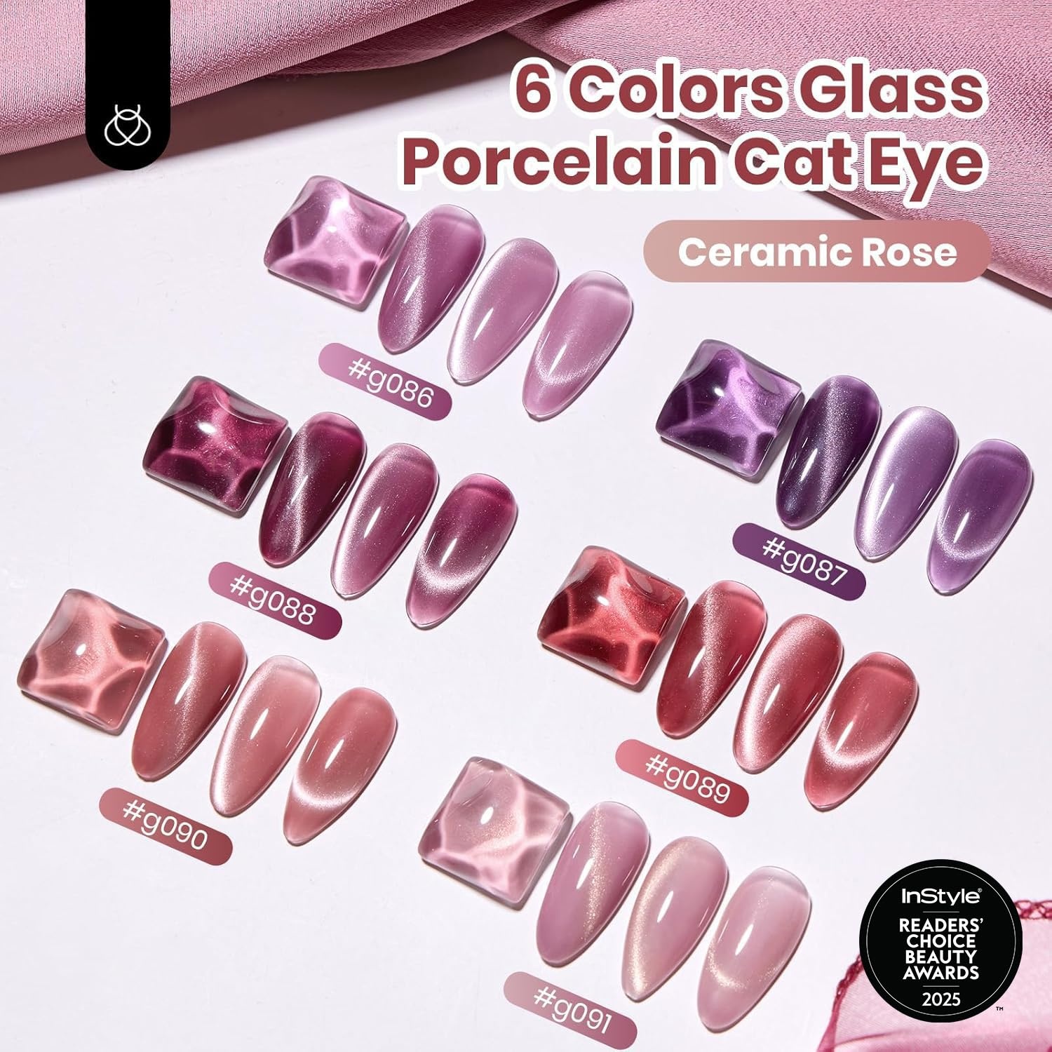 image:imageBeetles Gel Nail Polish 6 Colors Pink Purple Burgundy Red Plum Glitter Gel Polish Ruby Sonatas Collection Soak Off Uv Lamp Cured Nail Art Design Nails Gift for Women DIY Manicure000Ceramic Rose