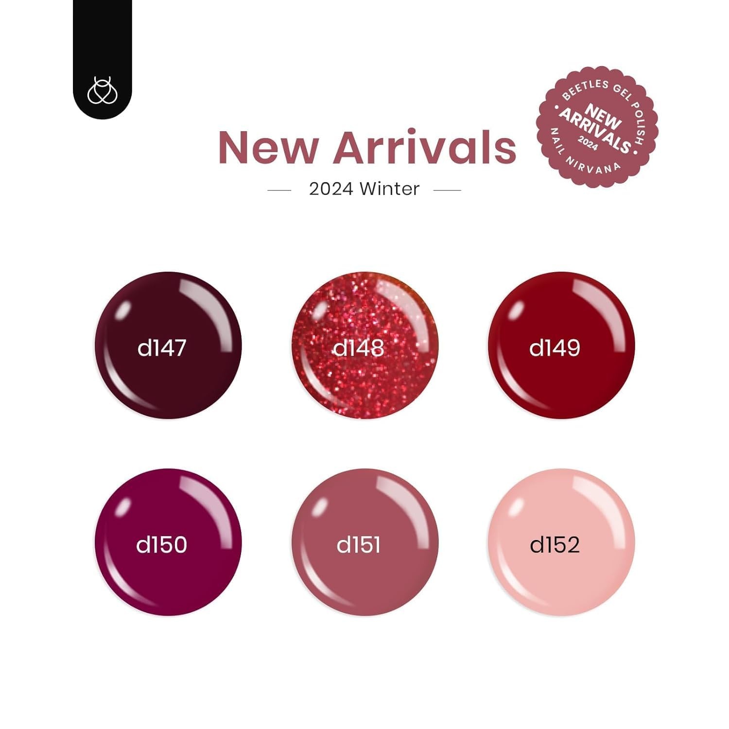 image:imageBeetles Gel Nail Polish 6 Colors Pink Purple Burgundy Red Plum Glitter Gel Polish Ruby Sonatas Collection Soak Off Uv Lamp Cured Nail Art Design Nails Gift for Women DIY Manicure0006 Colors Vintage Rose