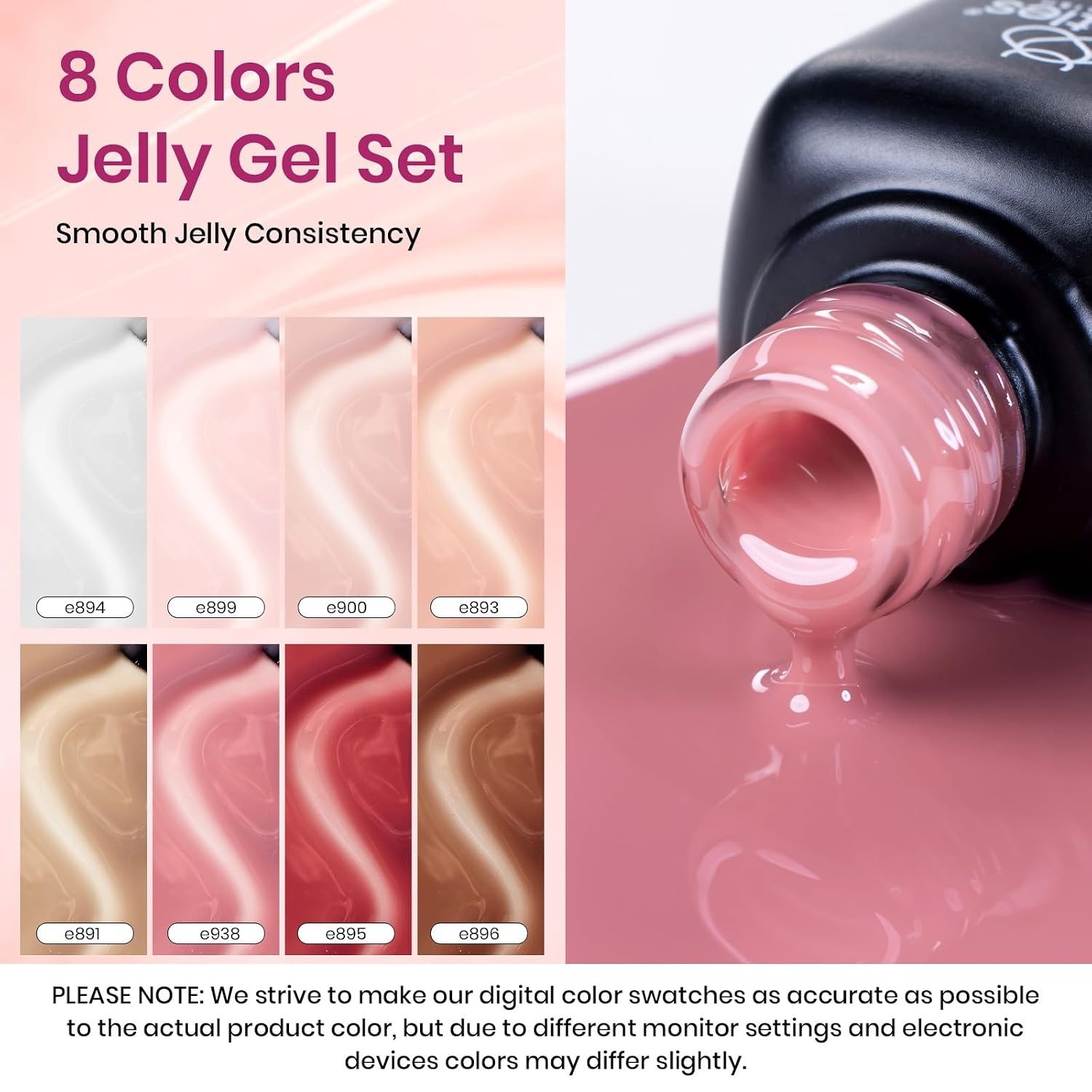 image:imageBeetles Gel Nail Polish 6 Colors Pink Purple Burgundy Red Plum Glitter Gel Polish Ruby Sonatas Collection Soak Off Uv Lamp Cured Nail Art Design Nails Gift for Women DIY Manicure00Sweet Temptation