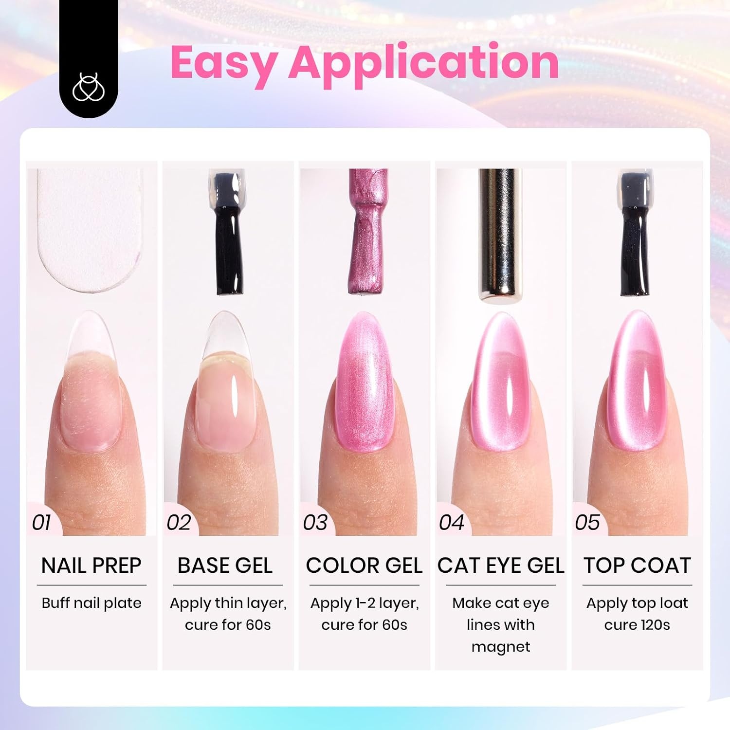 image:imageBeetles Gel Nail Polish 6 Colors Pink Purple Burgundy Red Plum Glitter Gel Polish Ruby Sonatas Collection Soak Off Uv Lamp Cured Nail Art Design Nails Gift for Women DIY ManicureIridescent Halo