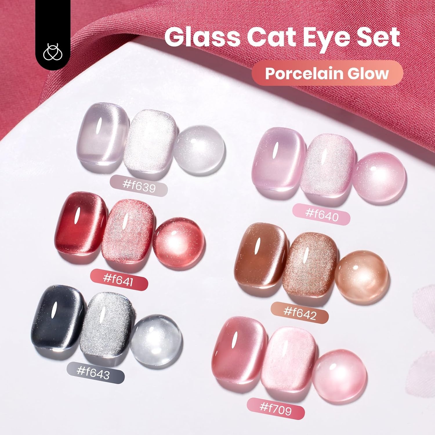 image:imageBeetles Gel Nail Polish 6 Colors Pink Purple Burgundy Red Plum Glitter Gel Polish Ruby Sonatas Collection Soak Off Uv Lamp Cured Nail Art Design Nails Gift for Women DIY Manicure000Porcelain Glow