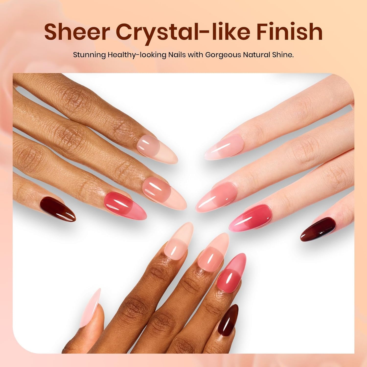 image:imageBeetles Gel Nail Polish 6 Colors Pink Purple Burgundy Red Plum Glitter Gel Polish Ruby Sonatas Collection Soak Off Uv Lamp Cured Nail Art Design Nails Gift for Women DIY Manicure08Color Sunset Rose