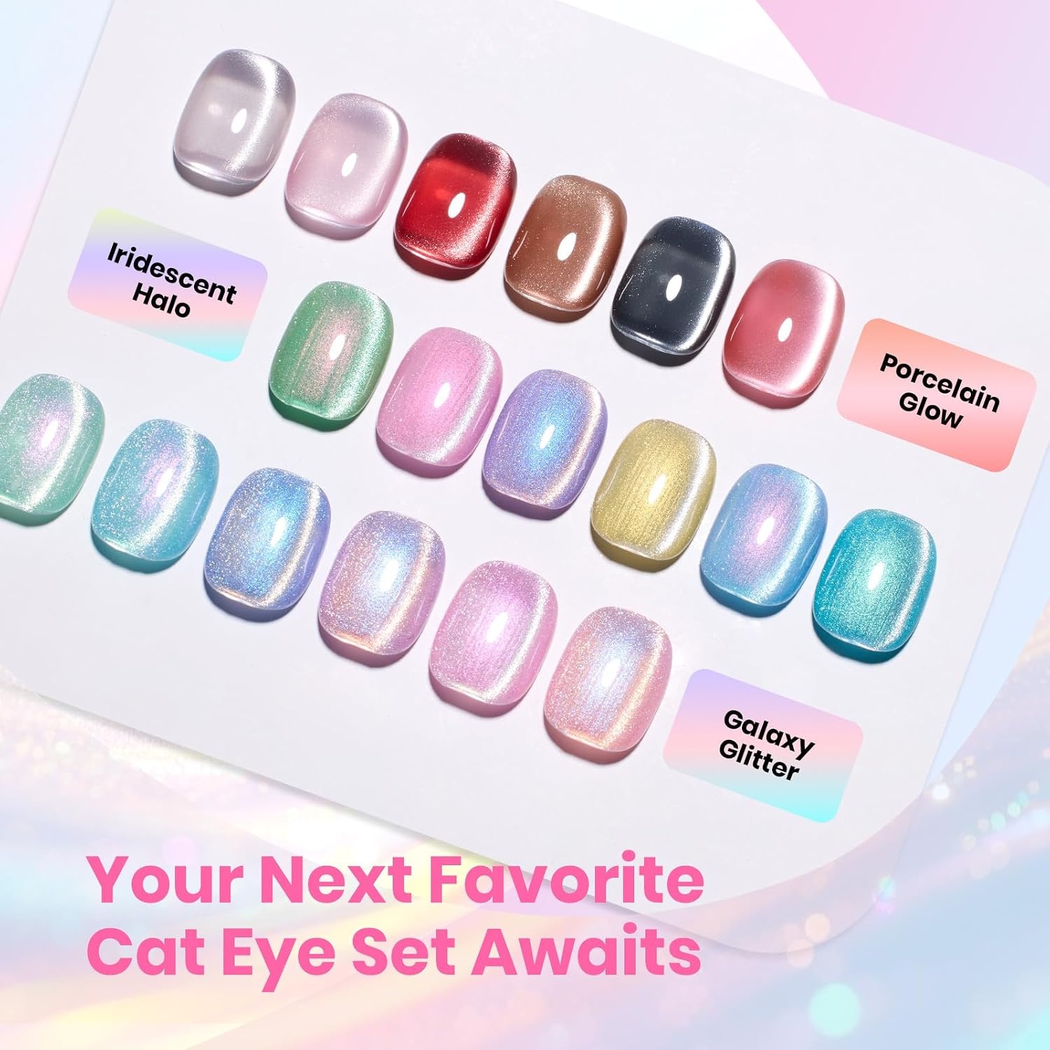 image:imageBeetles Gel Nail Polish 6 Colors Pink Purple Burgundy Red Plum Glitter Gel Polish Ruby Sonatas Collection Soak Off Uv Lamp Cured Nail Art Design Nails Gift for Women DIY ManicureIridescent Halo