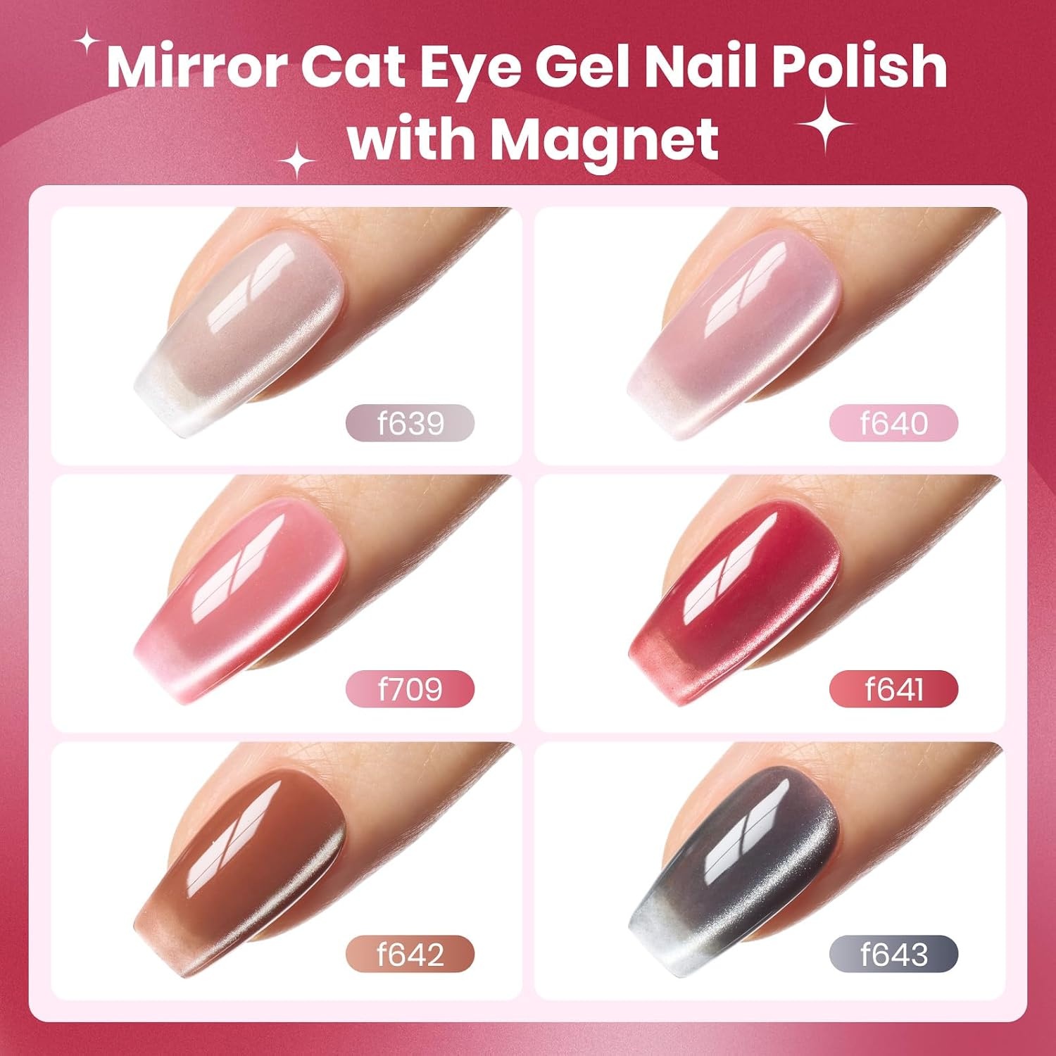 image:imageBeetles Gel Nail Polish 6 Colors Pink Purple Burgundy Red Plum Glitter Gel Polish Ruby Sonatas Collection Soak Off Uv Lamp Cured Nail Art Design Nails Gift for Women DIY Manicure000Porcelain Glow