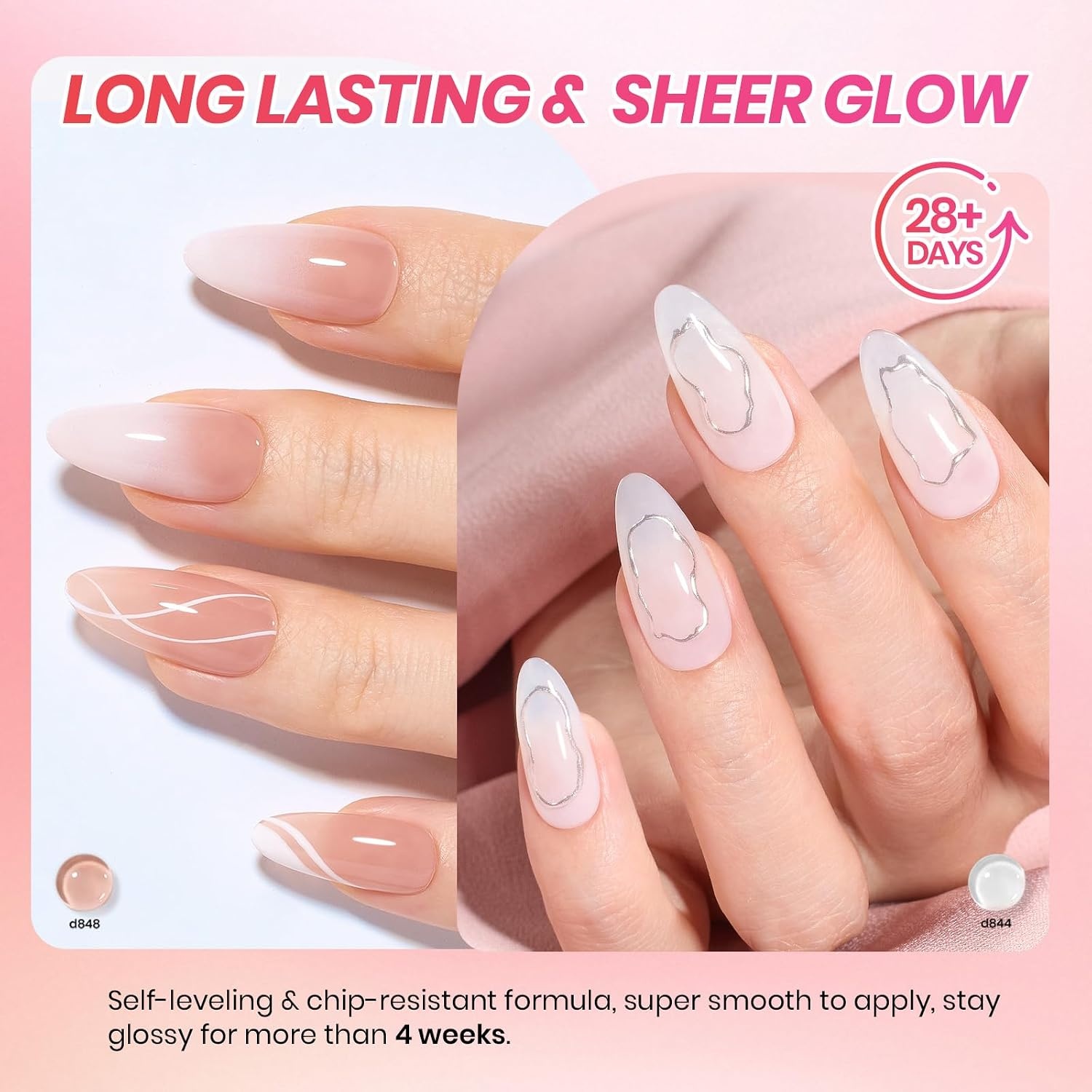 image:imageBeetles Gel Nail Polish 6 Colors Pink Purple Burgundy Red Plum Glitter Gel Polish Ruby Sonatas Collection Soak Off Uv Lamp Cured Nail Art Design Nails Gift for Women DIY Manicure00Romantic Rose