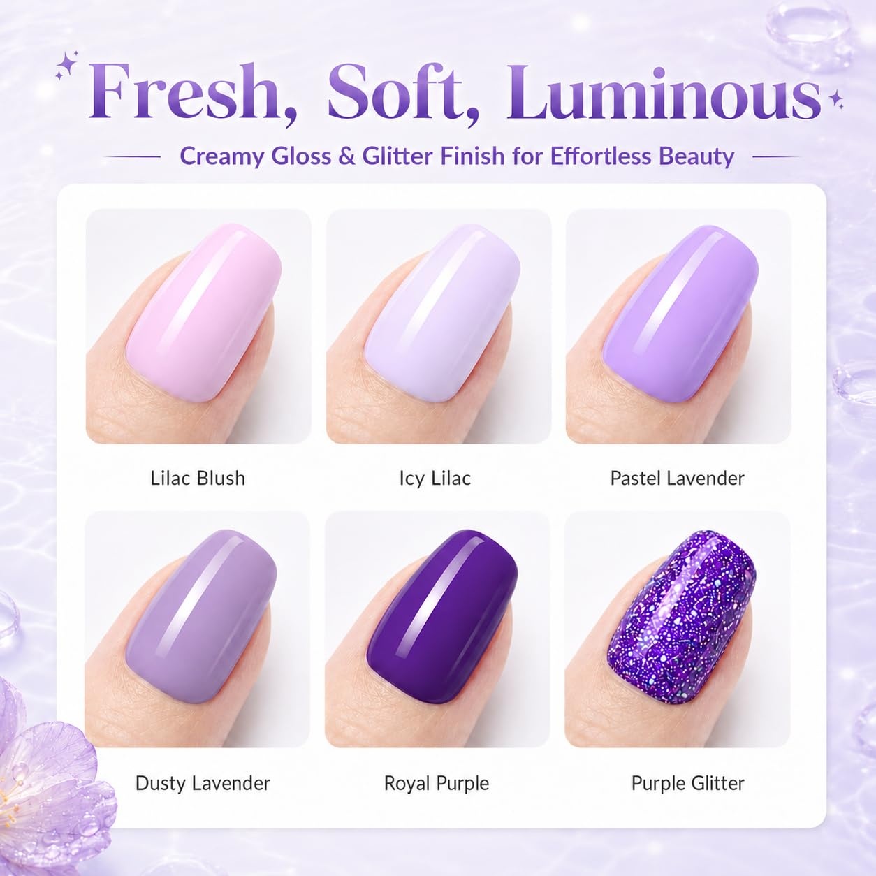 image:imageBeetles Gel Nail Polish 6 Colors Pink Purple Burgundy Red Plum Glitter Gel Polish Ruby Sonatas Collection Soak Off Uv Lamp Cured Nail Art Design Nails Gift for Women DIY Manicure6 Colors Grape Vine