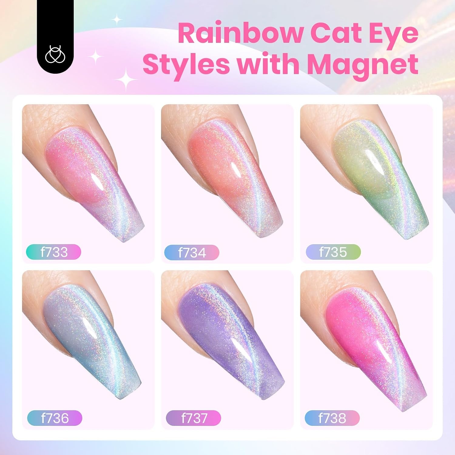 image:imageBeetles Gel Nail Polish 6 Colors Pink Purple Burgundy Red Plum Glitter Gel Polish Ruby Sonatas Collection Soak Off Uv Lamp Cured Nail Art Design Nails Gift for Women DIY ManicureIridescent Halo