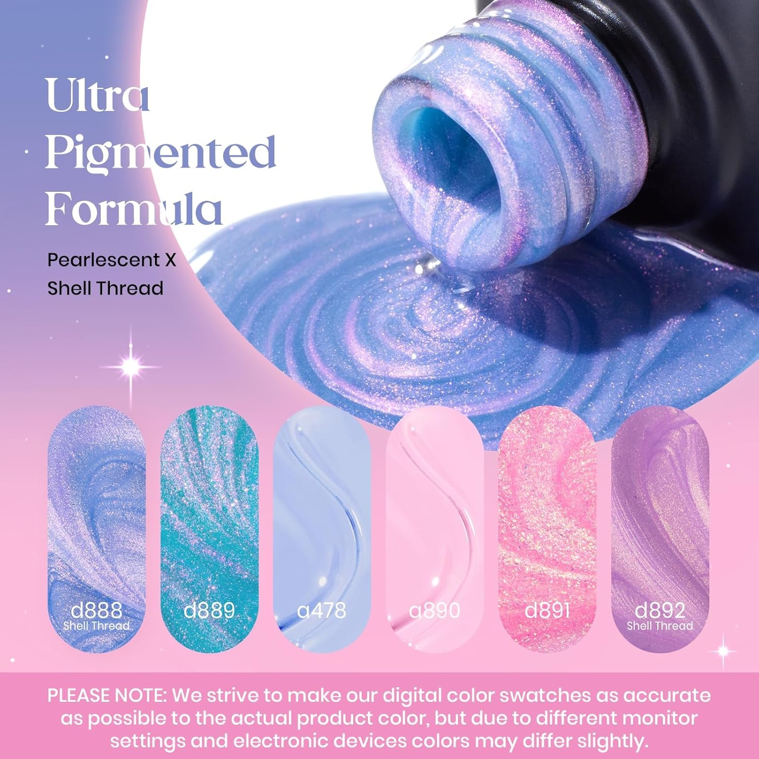 image:imageBeetles Gel Nail Polish 6 Colors Pink Purple Burgundy Red Plum Glitter Gel Polish Ruby Sonatas Collection Soak Off Uv Lamp Cured Nail Art Design Nails Gift for Women DIY Manicure6 Colors Unicorn Heaven