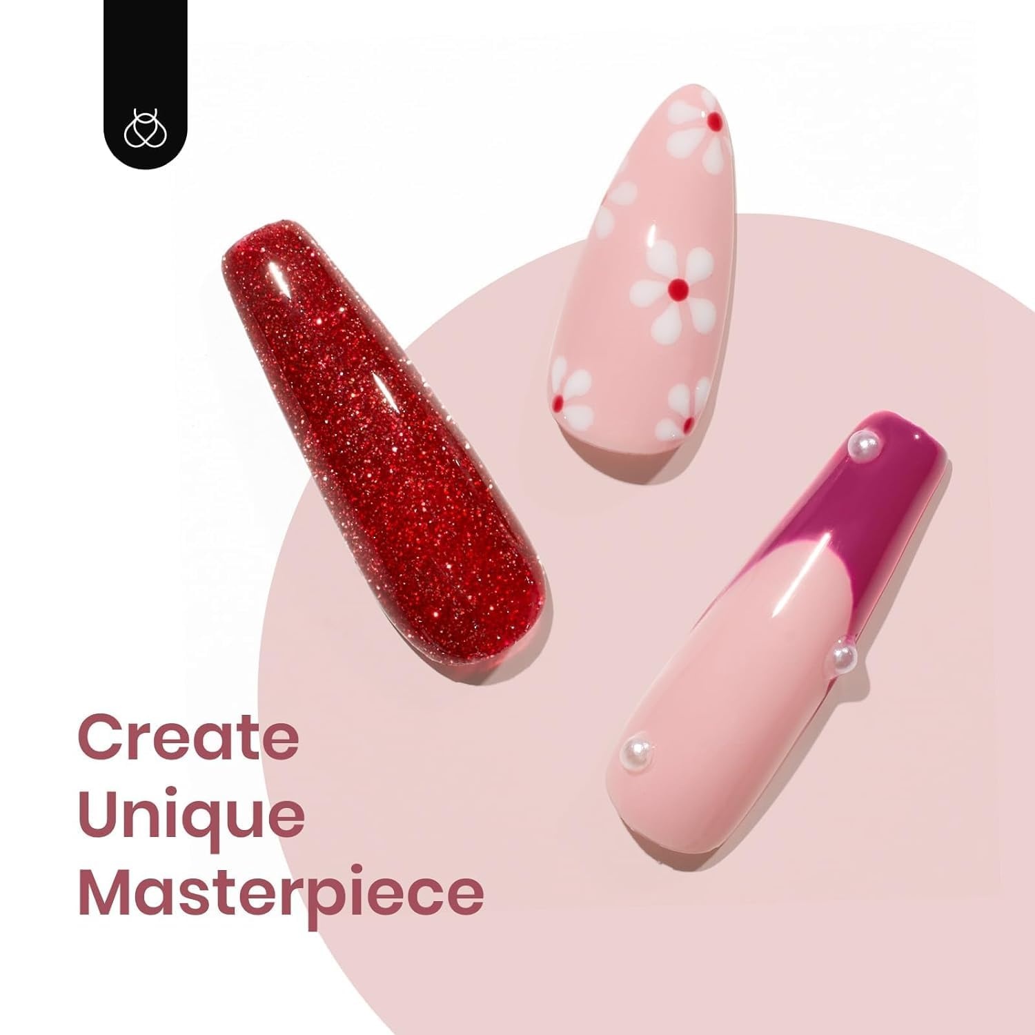image:imageBeetles Gel Nail Polish 6 Colors Pink Purple Burgundy Red Plum Glitter Gel Polish Ruby Sonatas Collection Soak Off Uv Lamp Cured Nail Art Design Nails Gift for Women DIY Manicure0006 Colors Vintage Rose