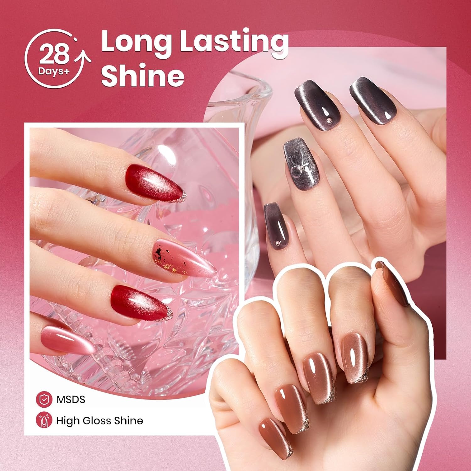 image:imageBeetles Gel Nail Polish 6 Colors Pink Purple Burgundy Red Plum Glitter Gel Polish Ruby Sonatas Collection Soak Off Uv Lamp Cured Nail Art Design Nails Gift for Women DIY Manicure000Porcelain Glow