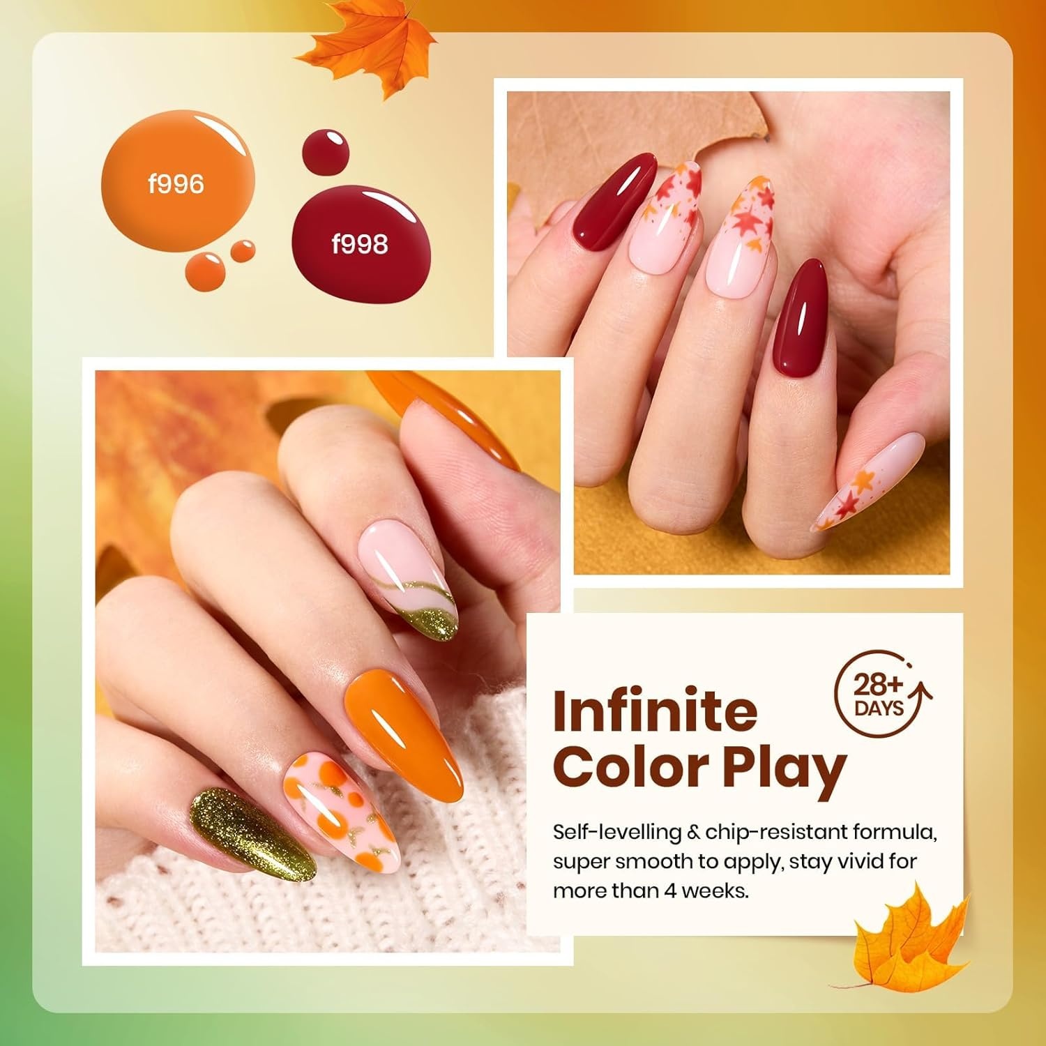 image:imageBeetles Gel Nail Polish 6 Colors Pink Purple Burgundy Red Plum Glitter Gel Polish Ruby Sonatas Collection Soak Off Uv Lamp Cured Nail Art Design Nails Gift for Women DIY Manicure0Golden Autumn Realm