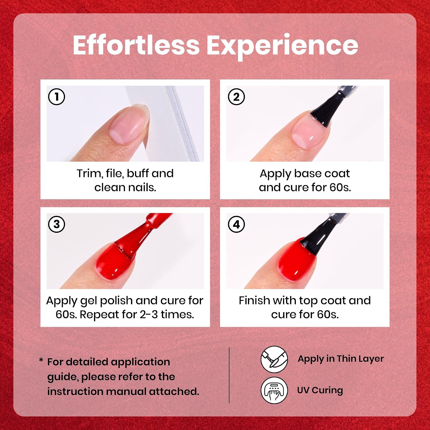 image:imageBeetles Gel Nail Polish 6 Colors Pink Purple Burgundy Red Plum Glitter Gel Polish Ruby Sonatas Collection Soak Off Uv Lamp Cured Nail Art Design Nails Gift for Women DIY Manicure0Red Obsession